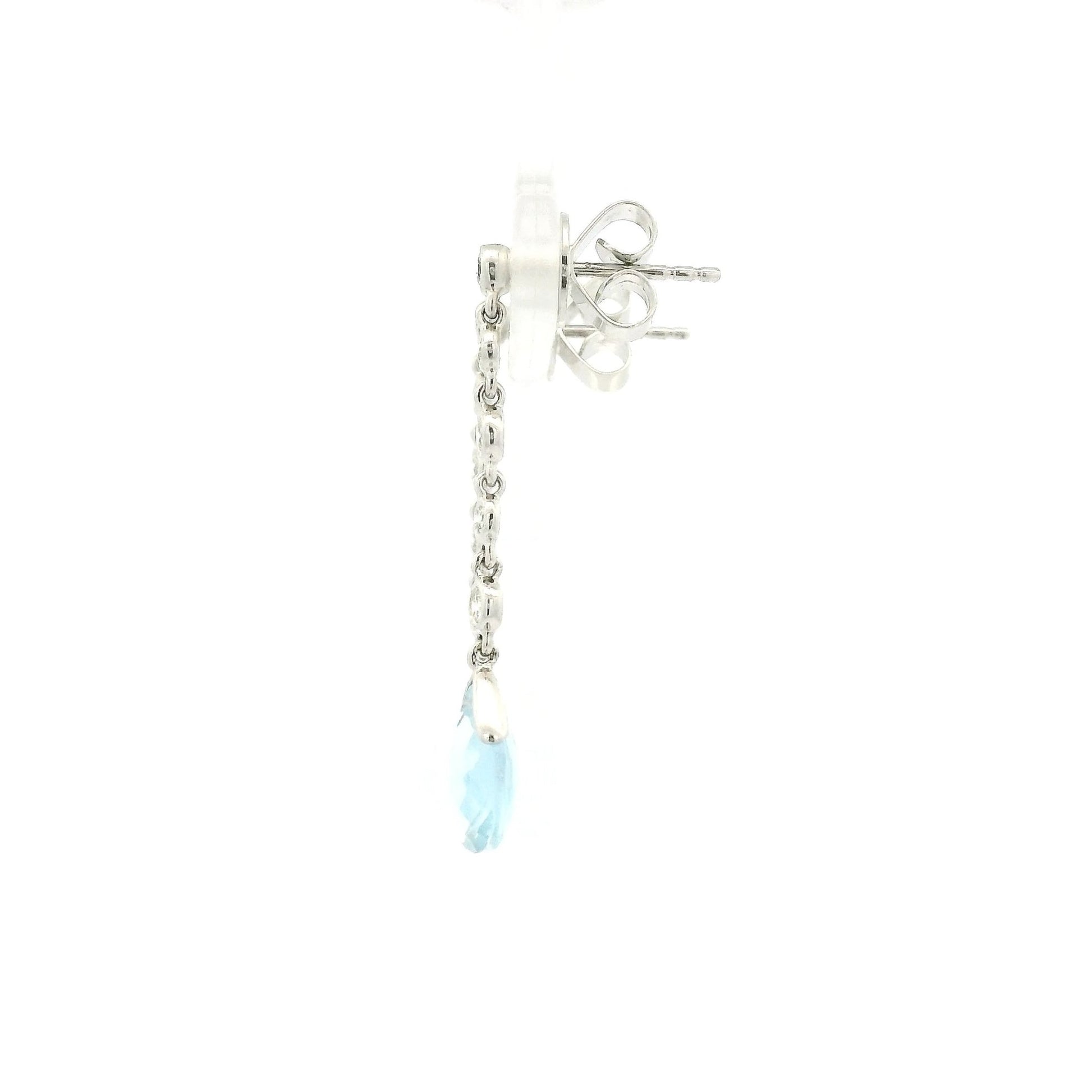 Briolette Aquamarine & Diamond Dangles - Forever Rox