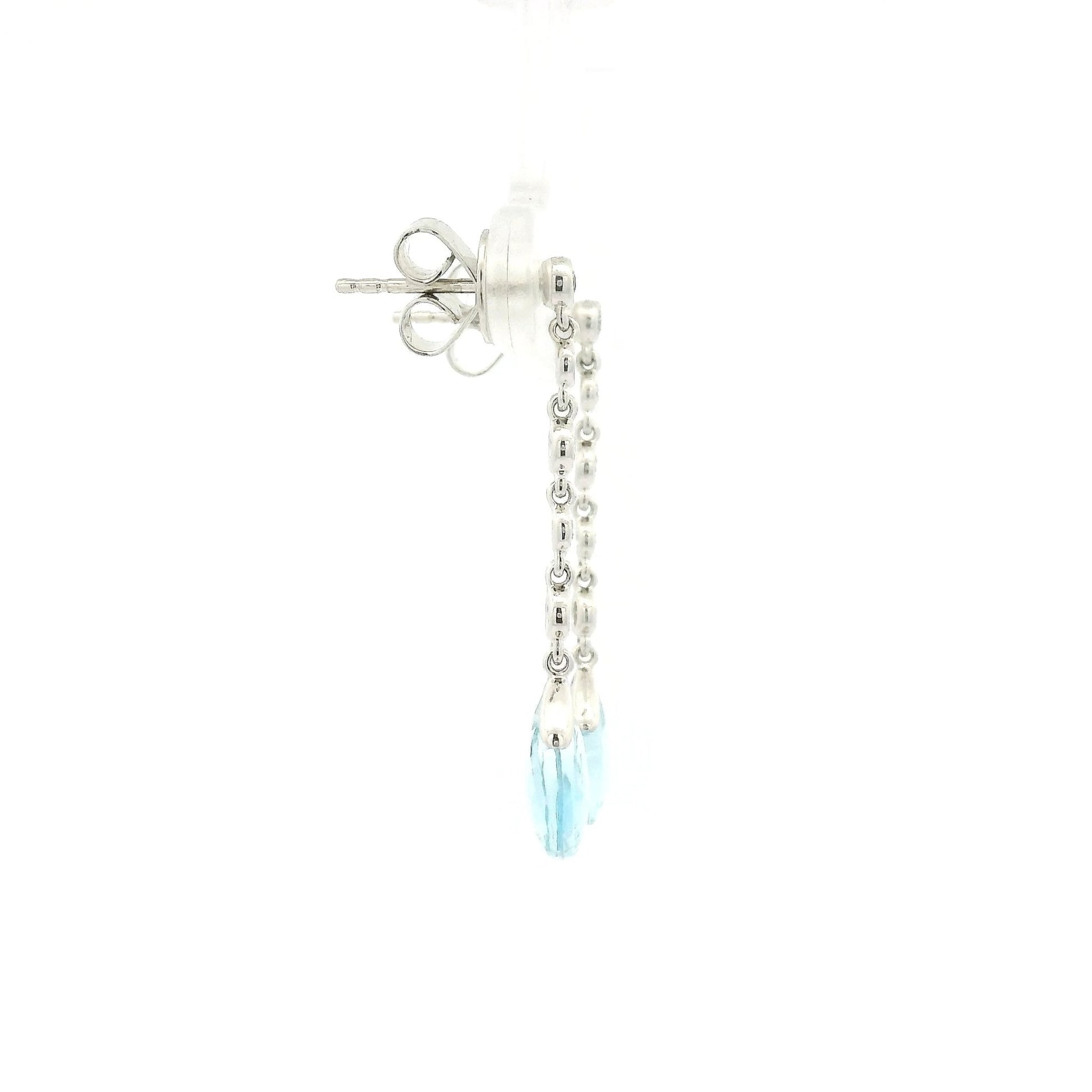 Briolette Aquamarine & Diamond Dangles - Forever Rox