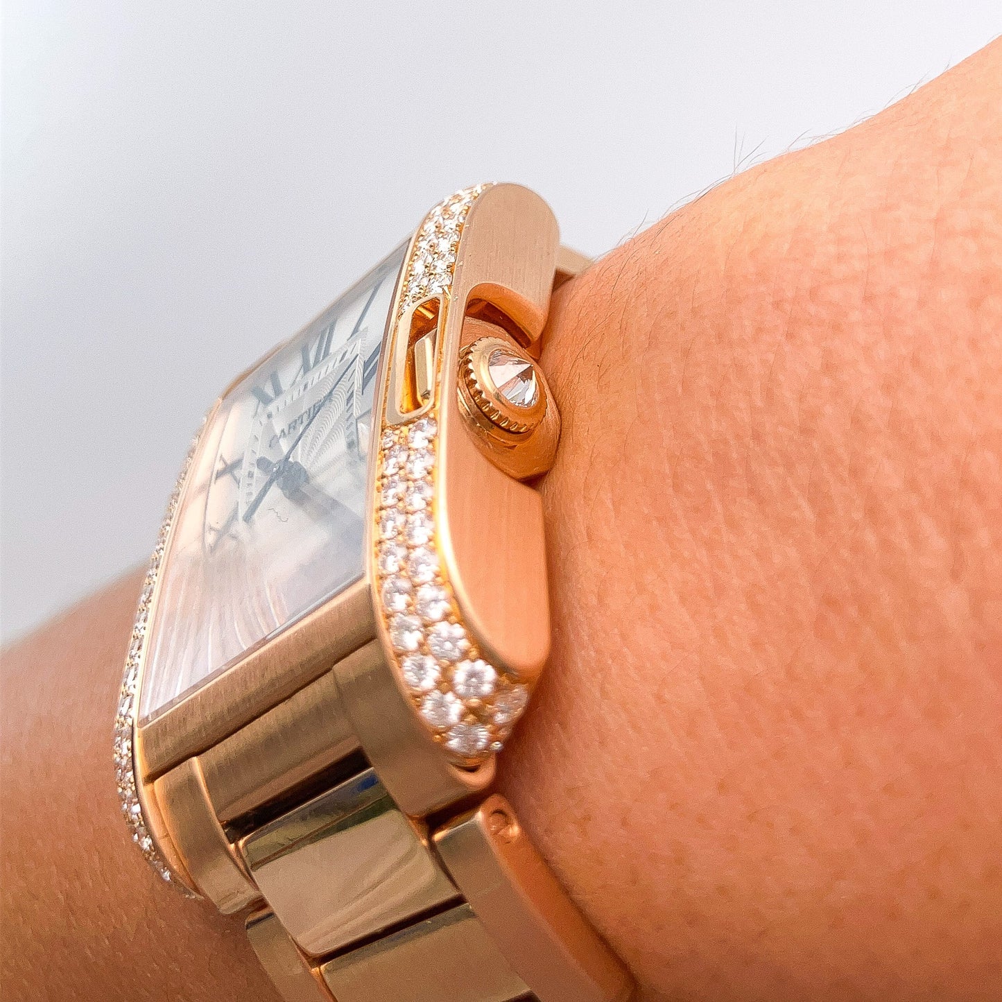Cartier Tank Anglaise Diamond Watch, 18k Rose Gold - Forever Rox