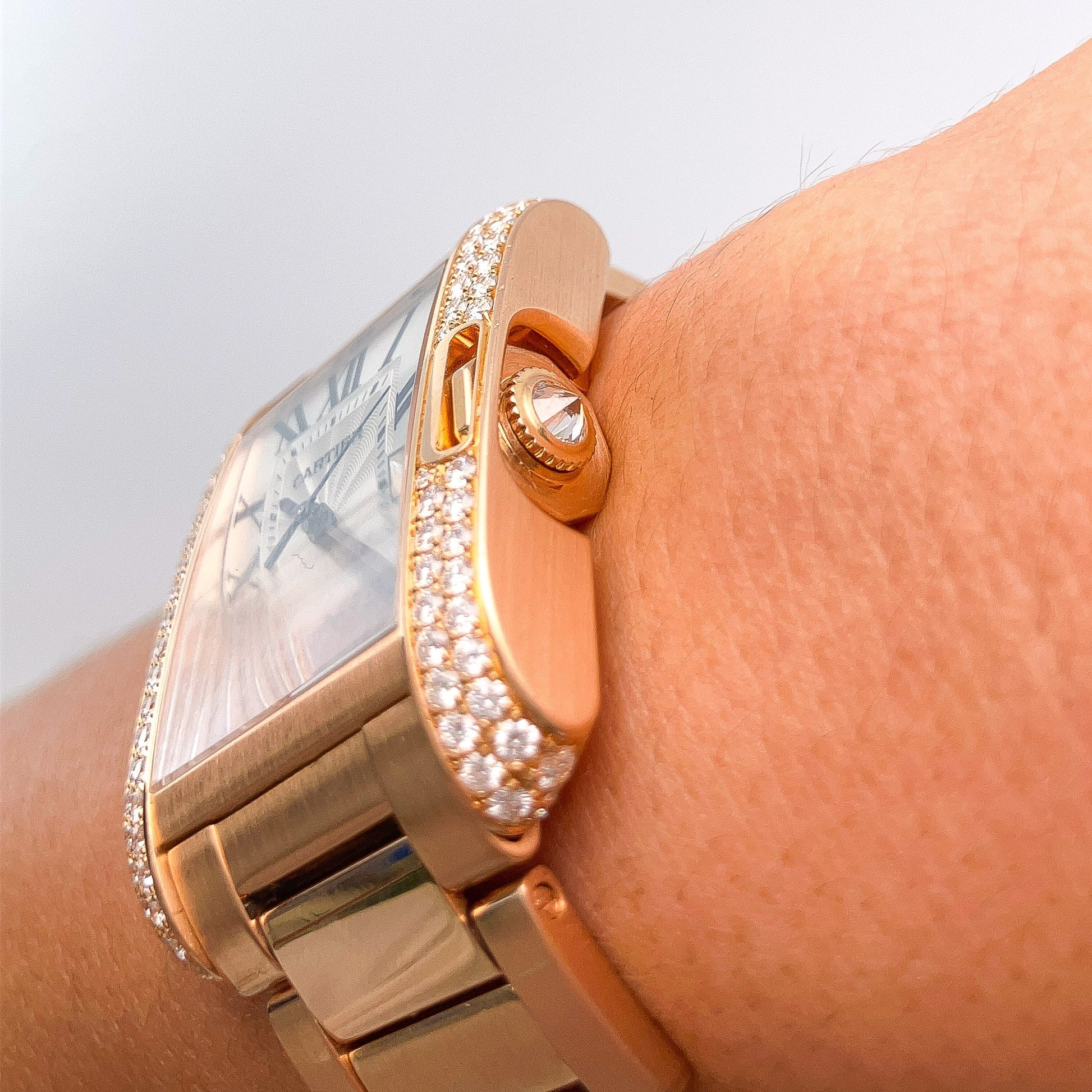 Cartier Tank Anglaise Diamond Watch, 18k Rose Gold - Forever Rox
