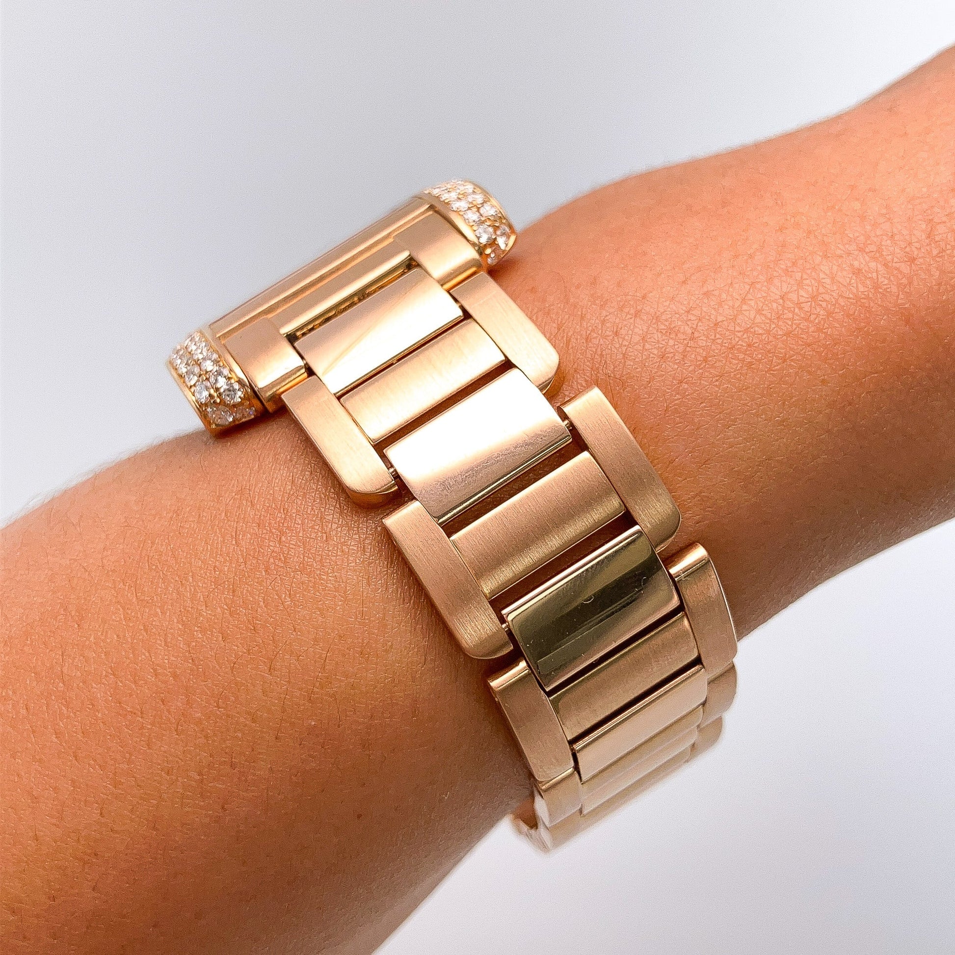 Cartier Tank Anglaise Diamond Watch, 18k Rose Gold - Forever Rox