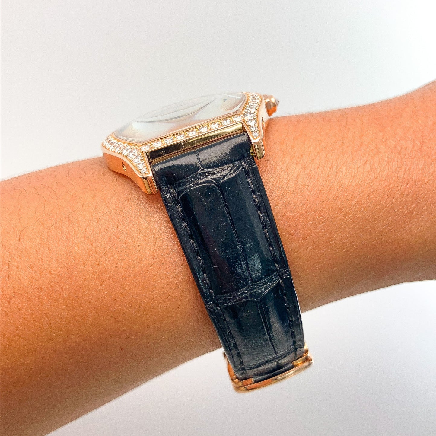 Cartier Tortue Medium Rose Gold Diamond Bezel Watch, 18k - Forever Rox