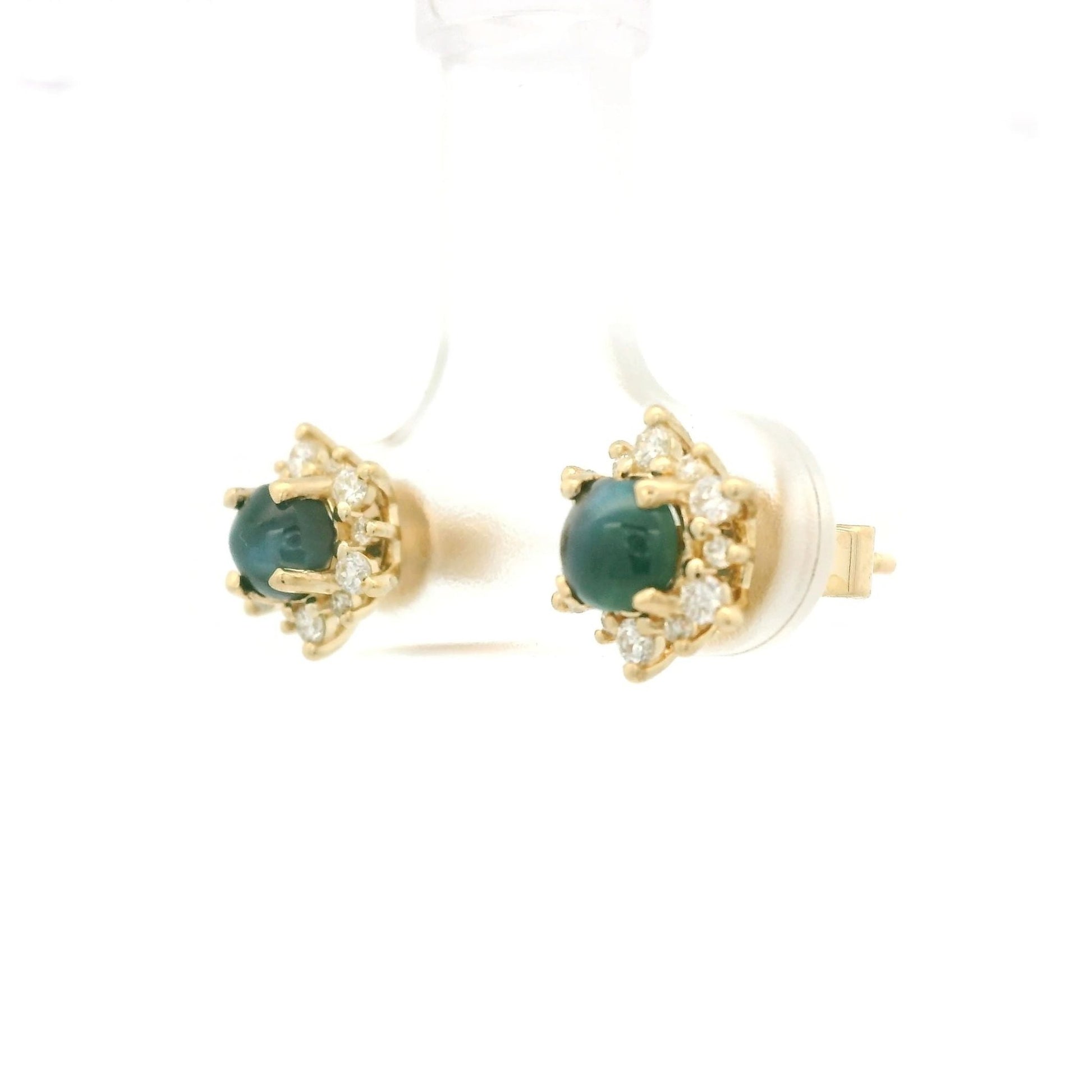 Cats Eye Alexandrite & Diamond Studs - Forever Rox