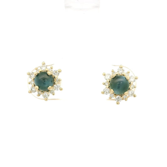 Cats Eye Alexandrite & Diamond Studs - Forever Rox
