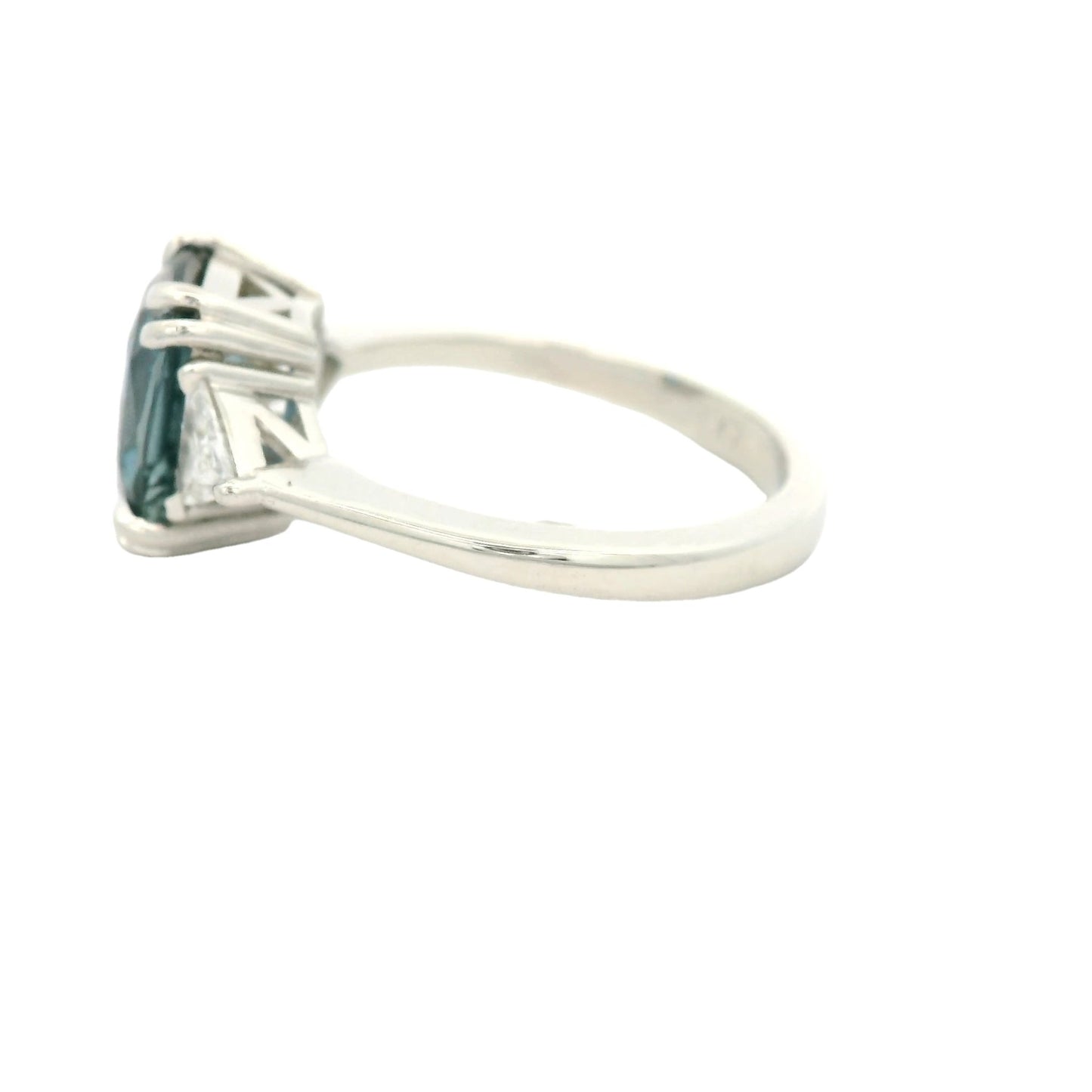 Ceylon Sapphire & Trillion Cut Diamond Ring - Forever Rox