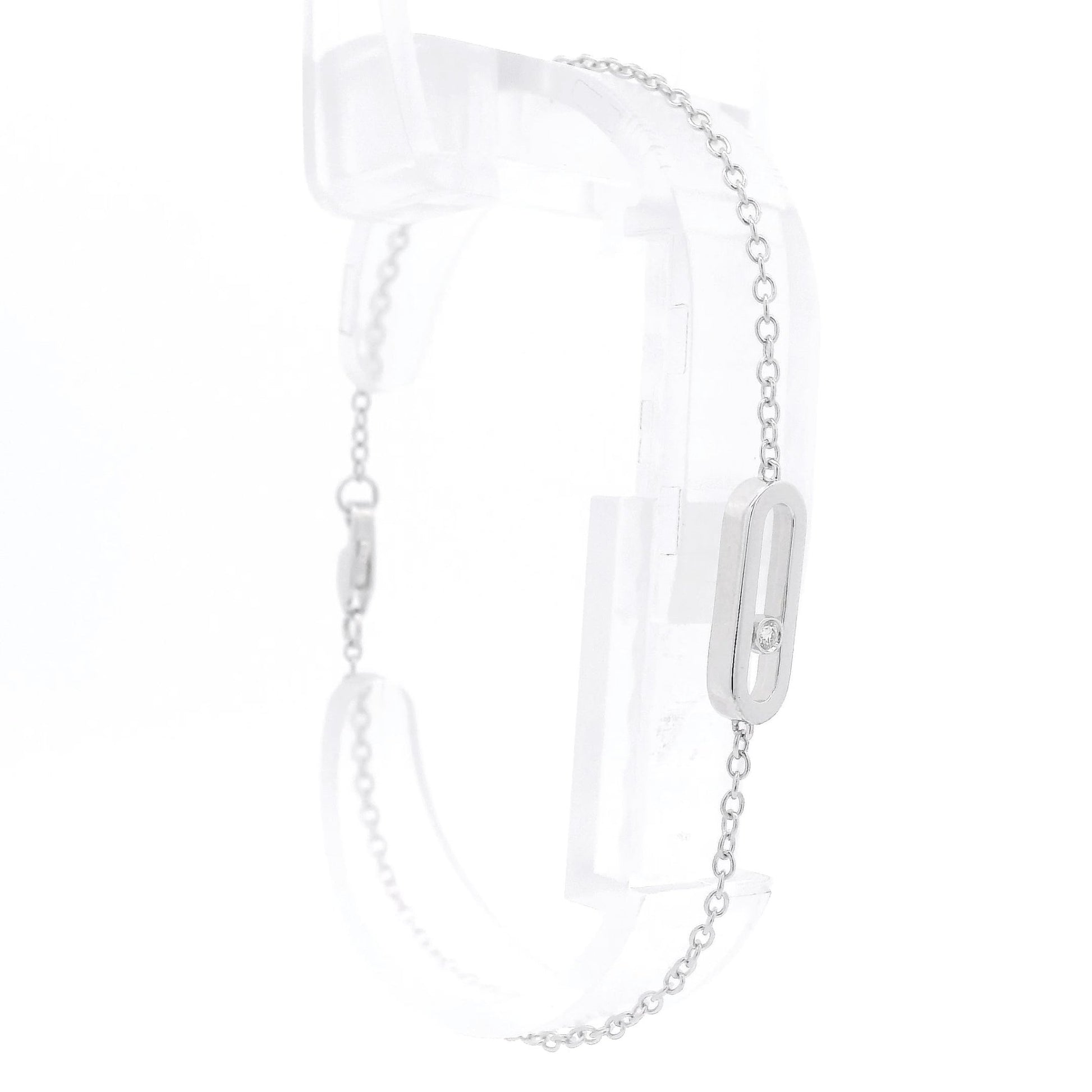 Chain Bracelet With Oval & Single Round Cut Diamonds - Forever Rox Fine Jewelry