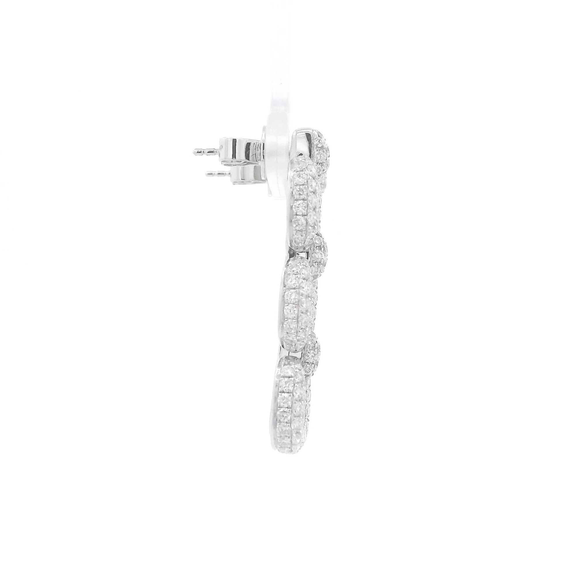 Chainlink Pavé Diamond Dangle Earrings - Forever Rox Fine Jewelry