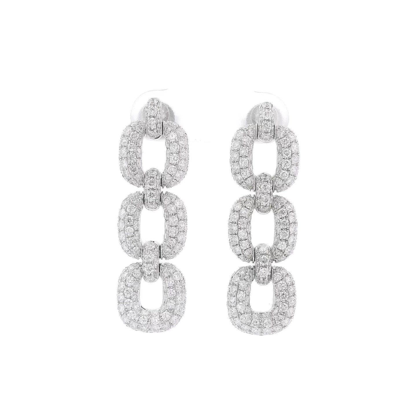 Chainlink Pavé Diamond Dangle Earrings - Forever Rox Fine Jewelry