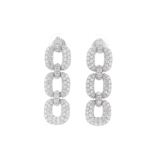 Chainlink Pavé Diamond Dangle Earrings - Forever Rox Fine Jewelry