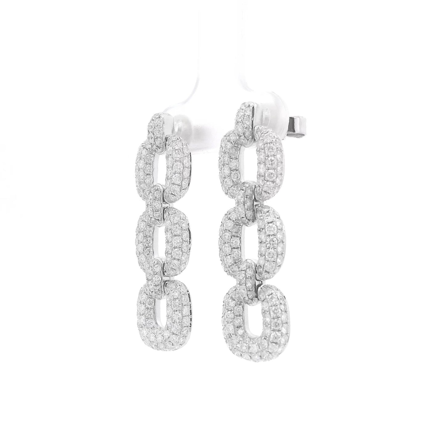 Chainlink Pavé Diamond Dangle Earrings - Forever Rox Fine Jewelry
