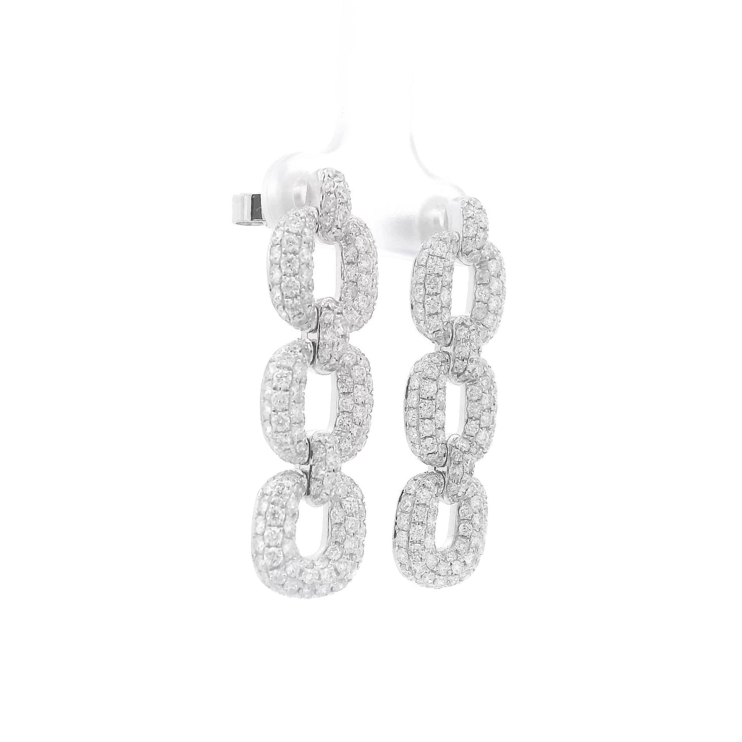 Chainlink Pavé Diamond Dangle Earrings - Forever Rox Fine Jewelry