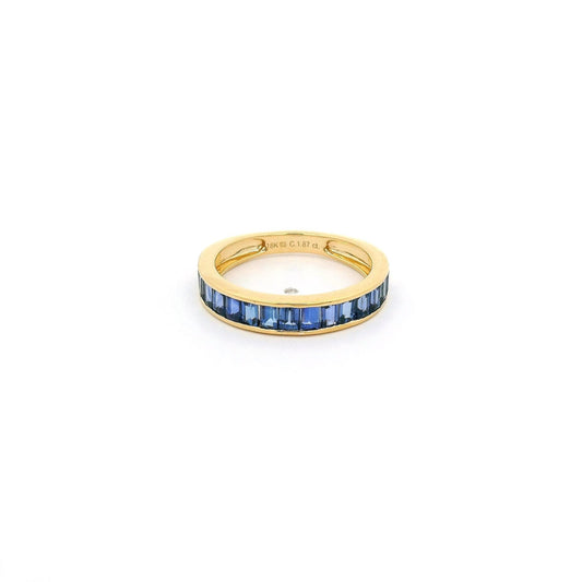 Channel Set Baguette Cut Sapphire Band - Forever Rox Fine Jewelry