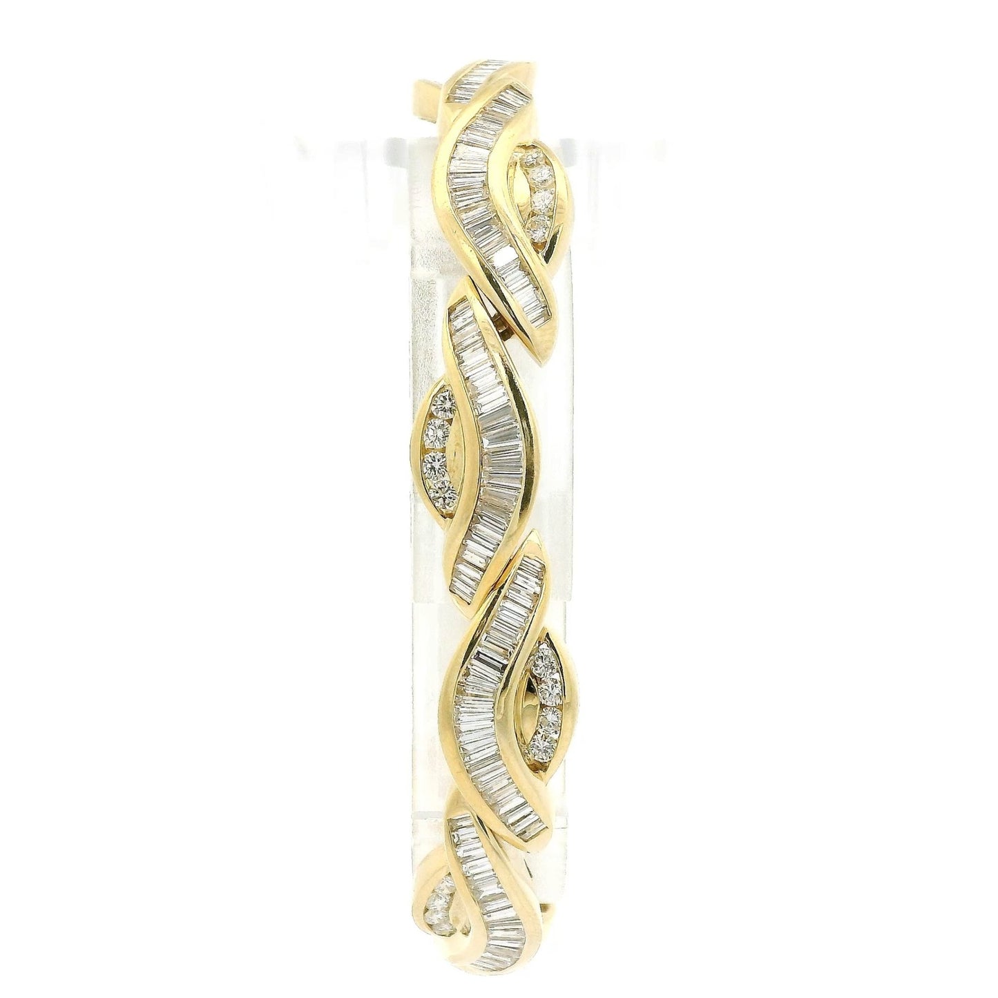 Channel Set Baguette & Round Brilliant Cut Diamond Bracelet - Forever Rox