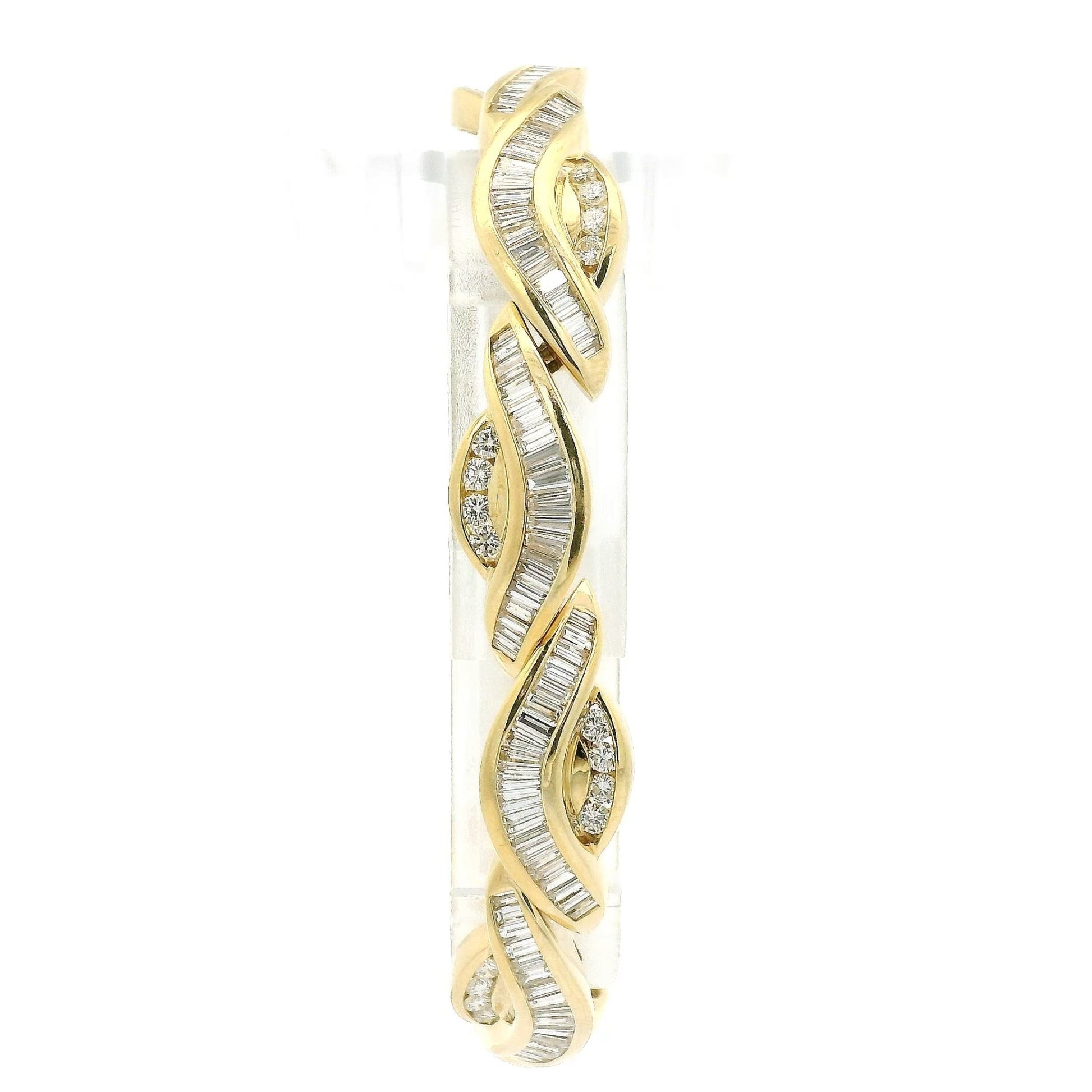 Channel Set Baguette & Round Brilliant Cut Diamond Bracelet - Forever Rox
