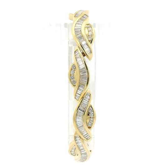 Channel Set Baguette & Round Brilliant Cut Diamond Bracelet - Forever Rox
