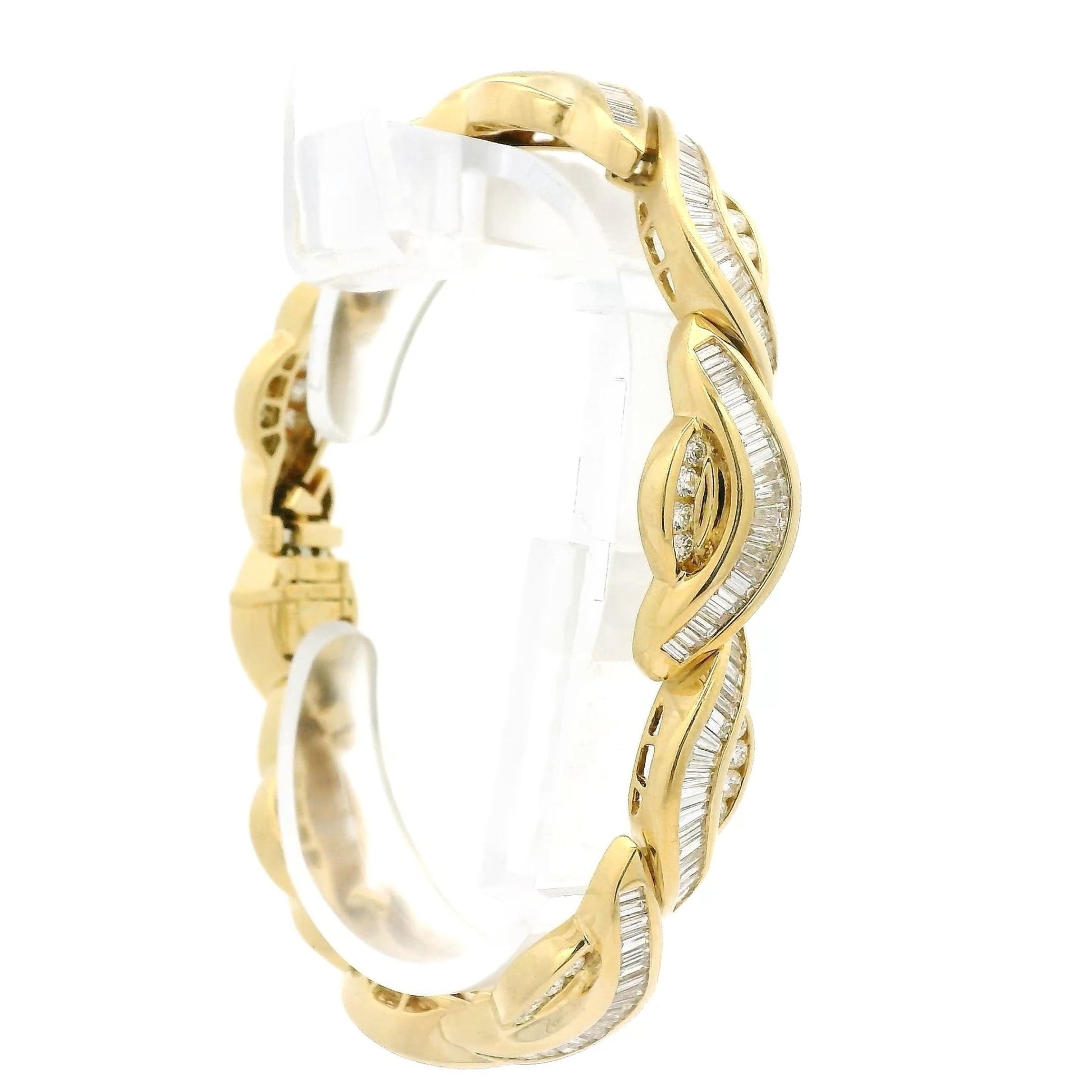 Channel Set Baguette & Round Brilliant Cut Diamond Bracelet - Forever Rox