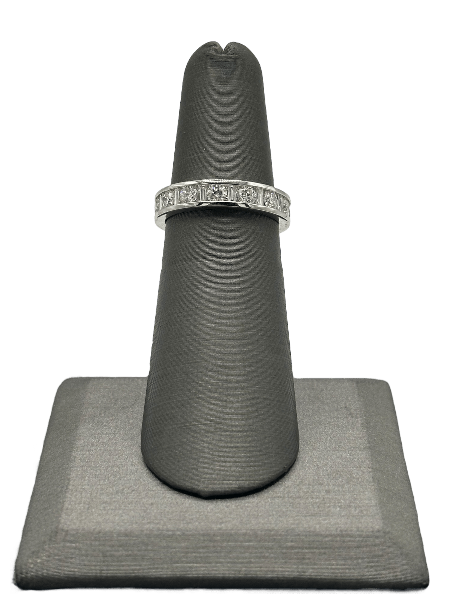 Channel Set Baguette & Round Diamond Eternity Band - Forever Rox