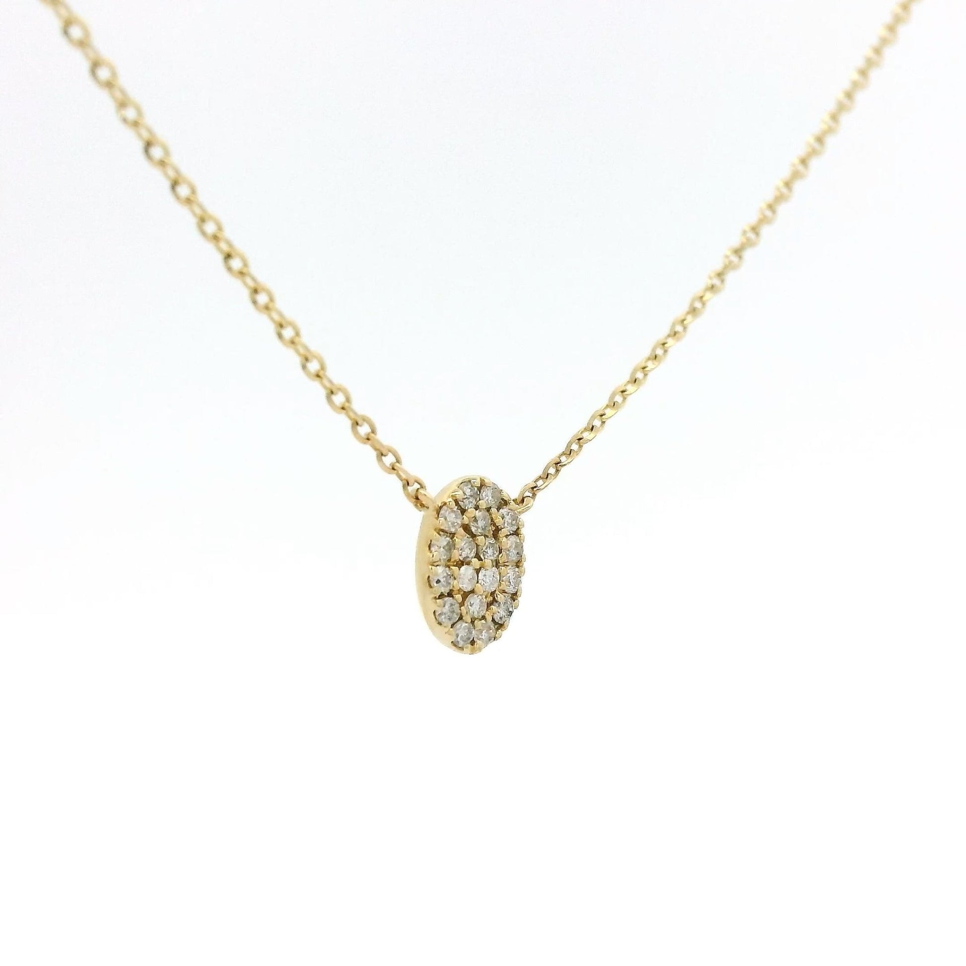 Cluster Set Diamond Oval Pendant - Forever Rox