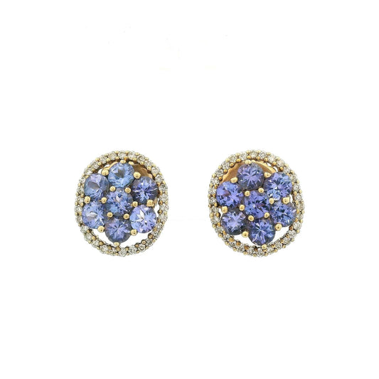 Cluster Tanzanite & Diamond Studs - Forever Rox