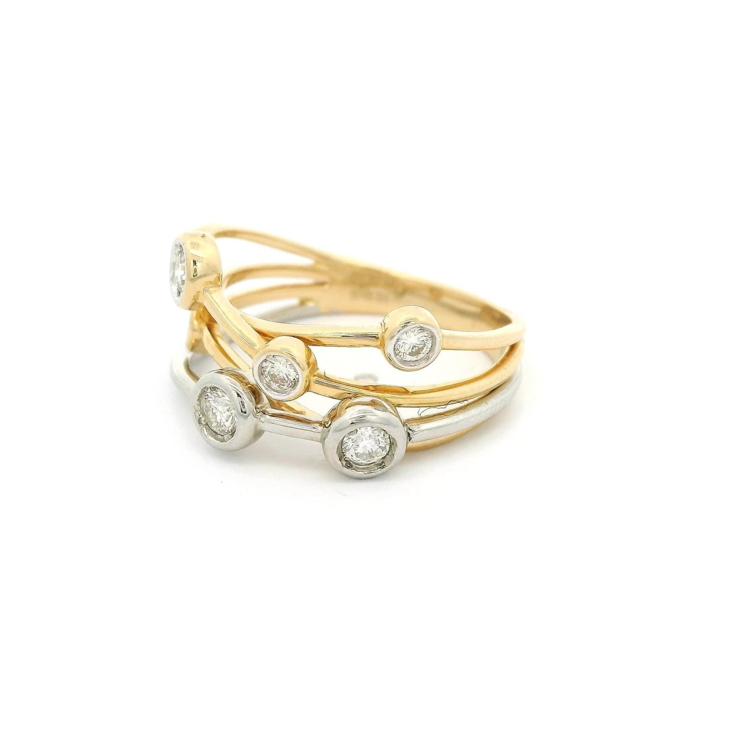 Crossover Two Tone Diamond Ring - Forever Rox