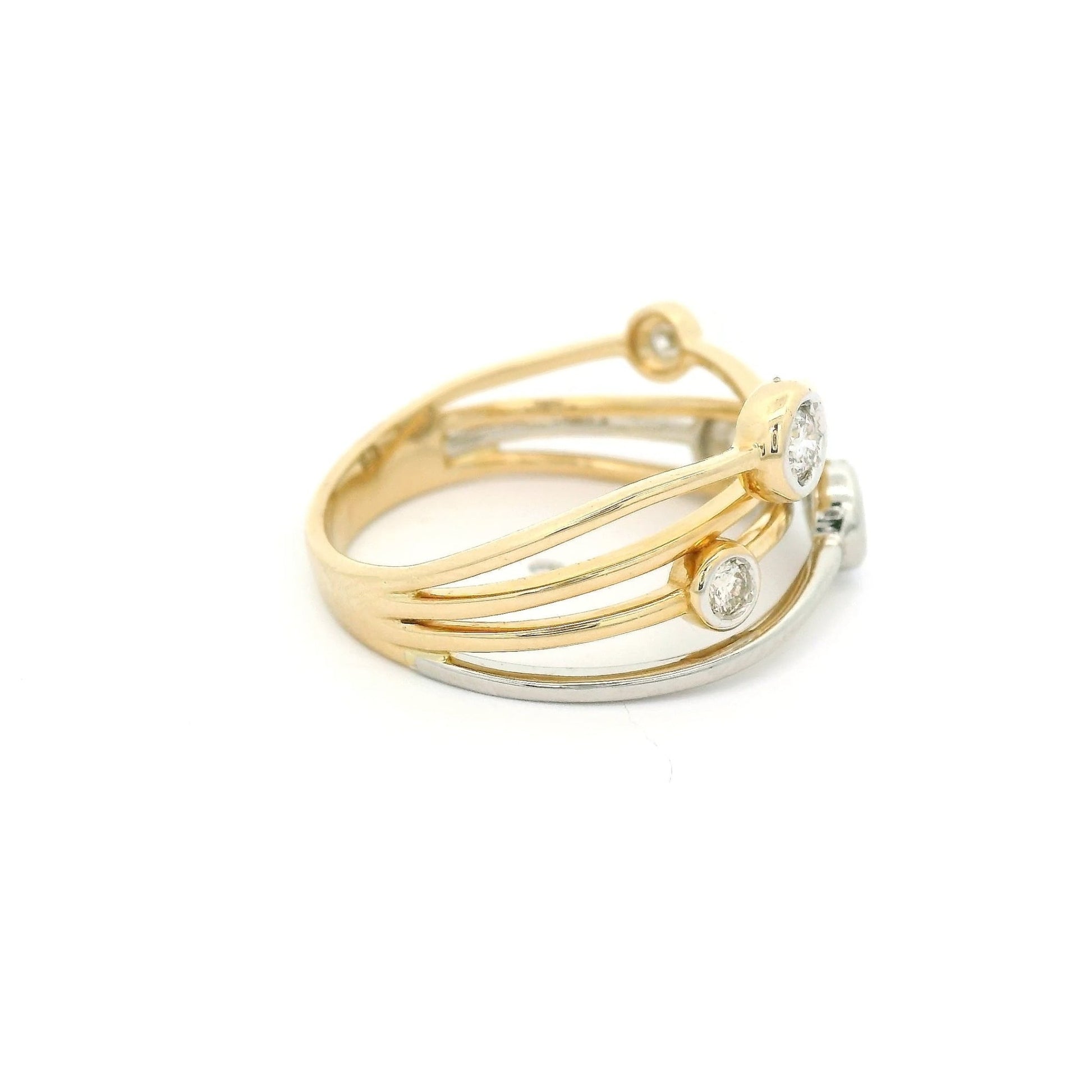 Crossover Two Tone Diamond Ring - Forever Rox