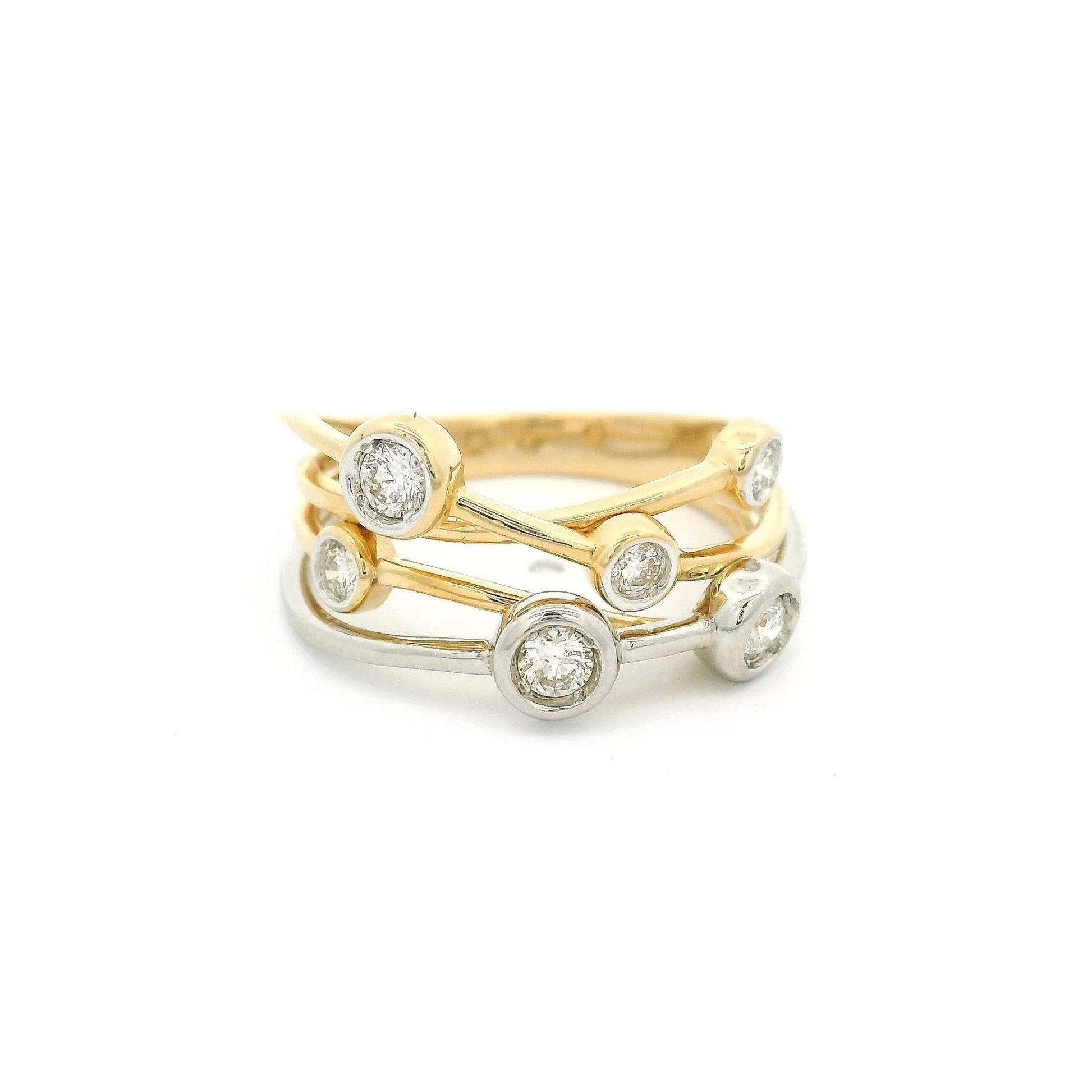 Crossover Two Tone Diamond Ring - Forever Rox