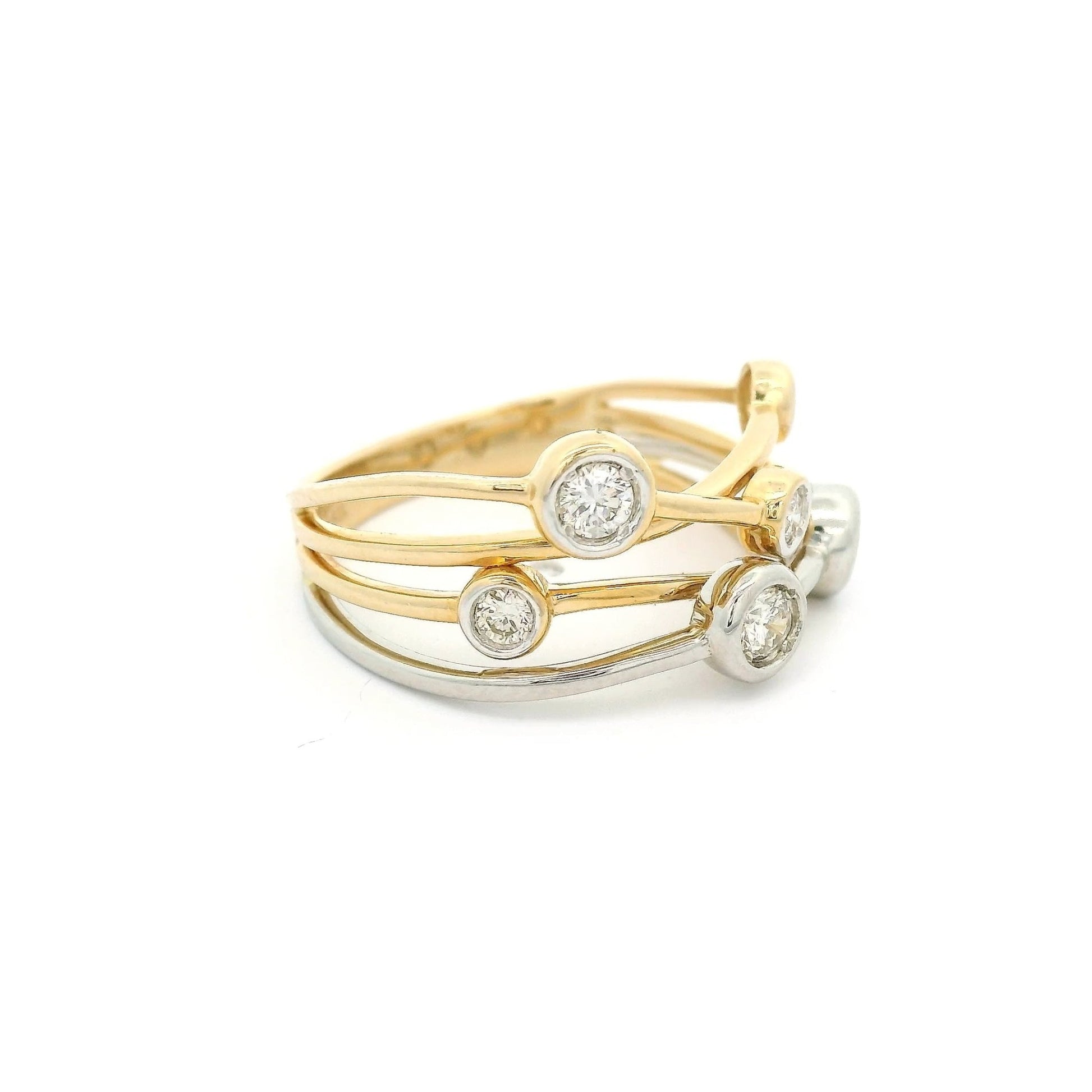Crossover Two Tone Diamond Ring - Forever Rox