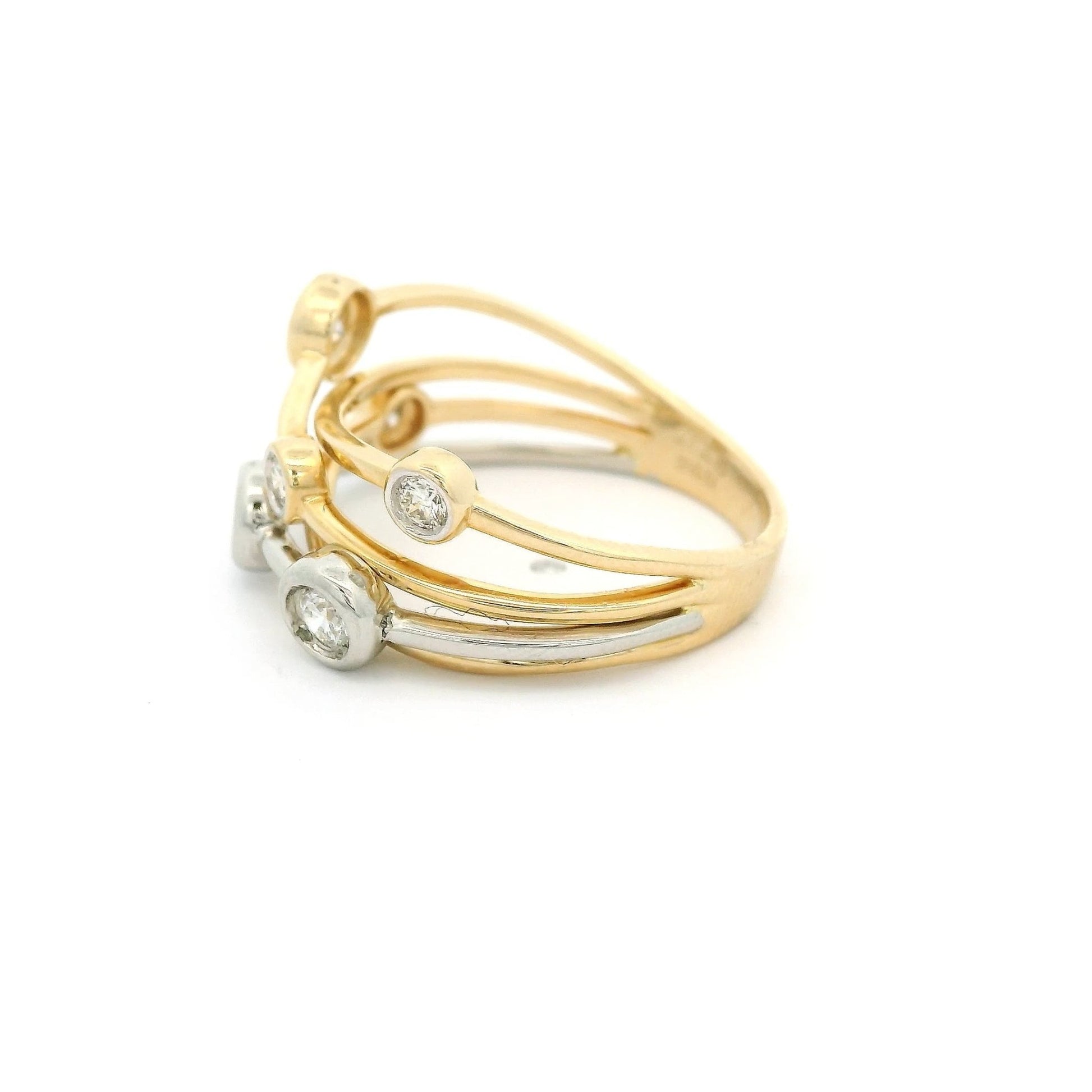 Crossover Two Tone Diamond Ring - Forever Rox