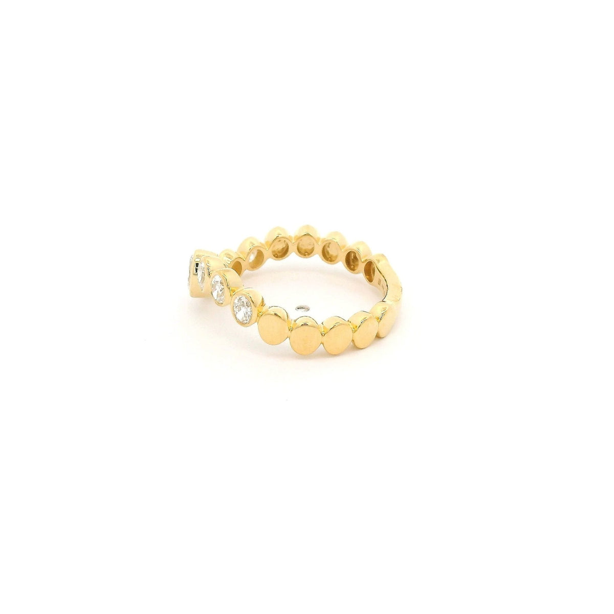 Curved Bezel Set Oval Cut Diamond Band - Forever Rox Fine Jewelry
