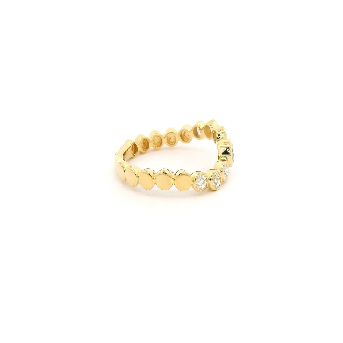 Curved Bezel Set Oval Cut Diamond Band - Forever Rox Fine Jewelry