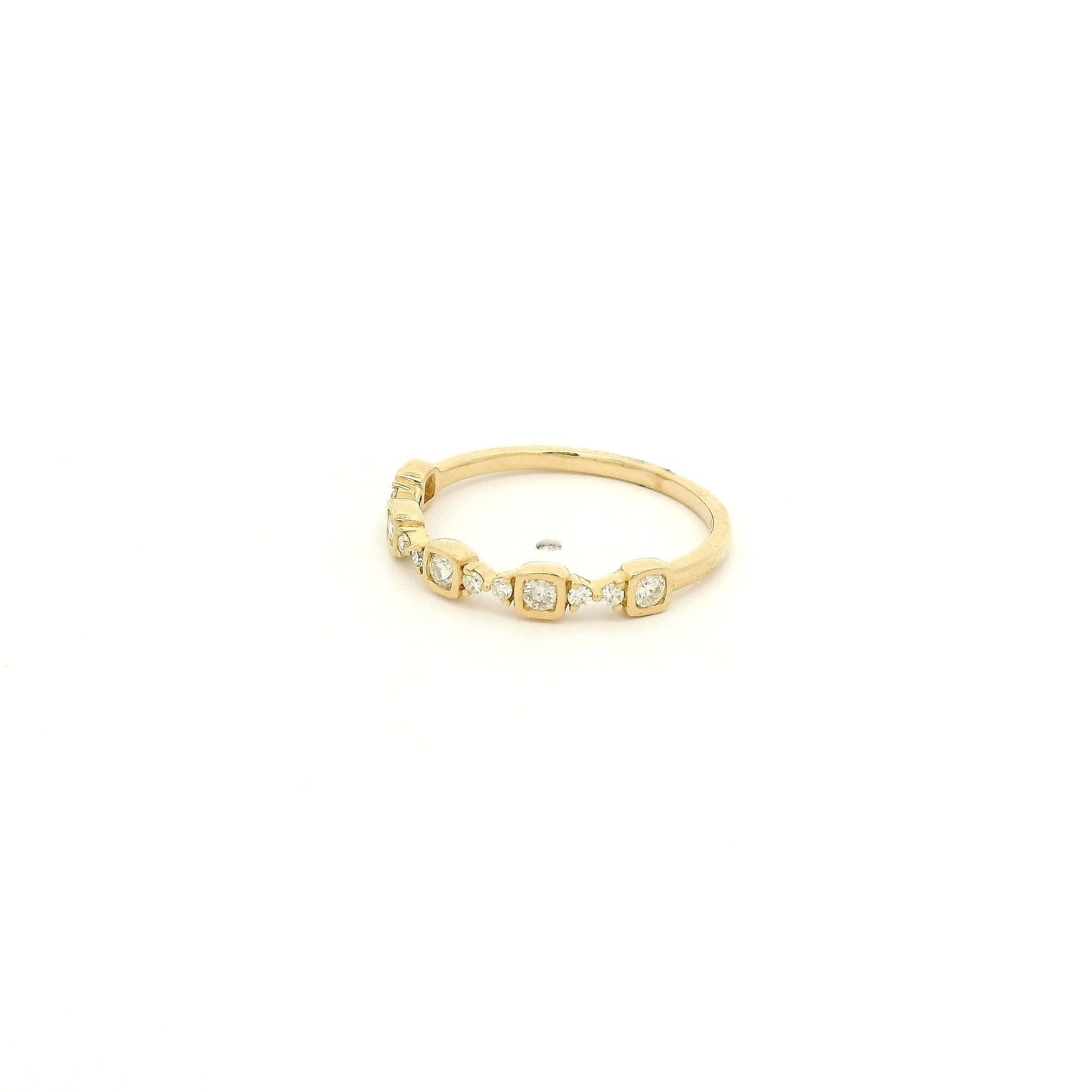 Cushion Bezel Round Cut Diamond Band - Forever Rox Fine Jewelry