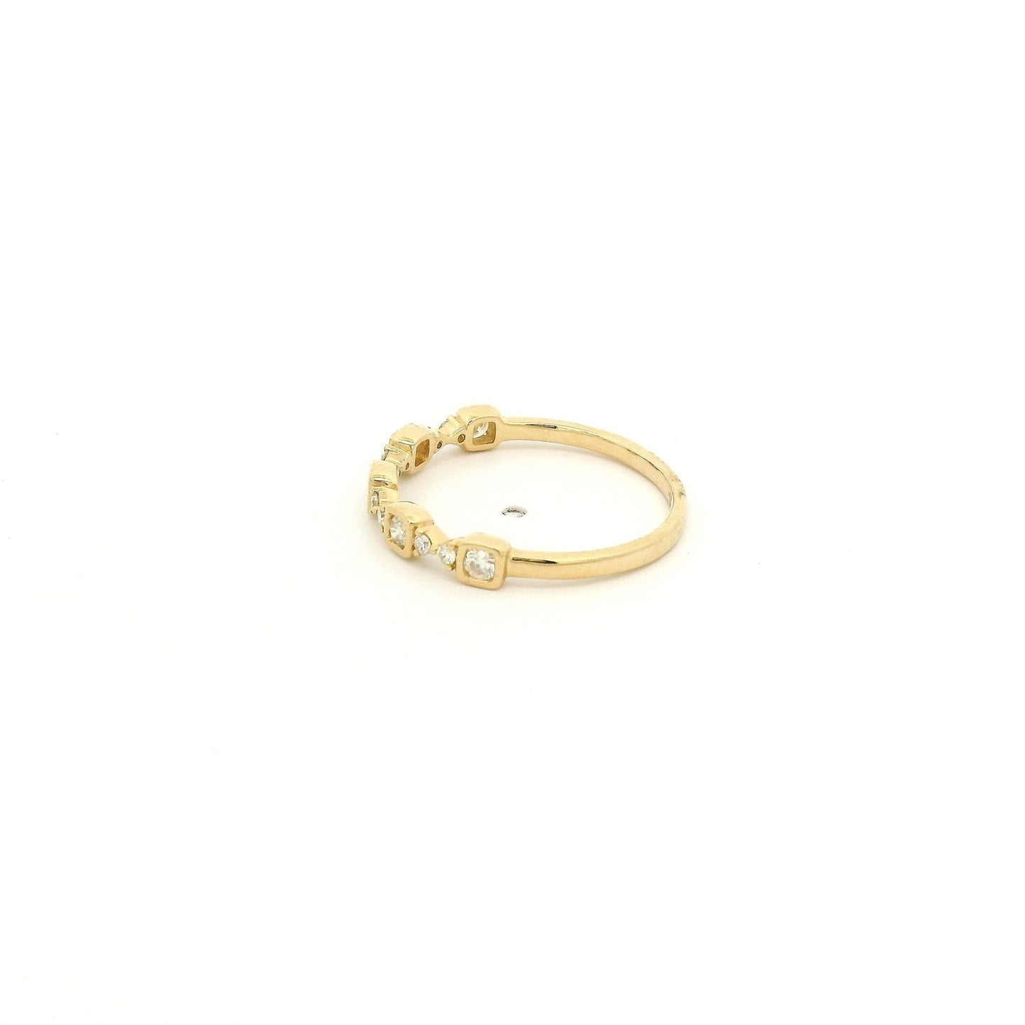 Cushion Bezel Round Cut Diamond Band - Forever Rox Fine Jewelry
