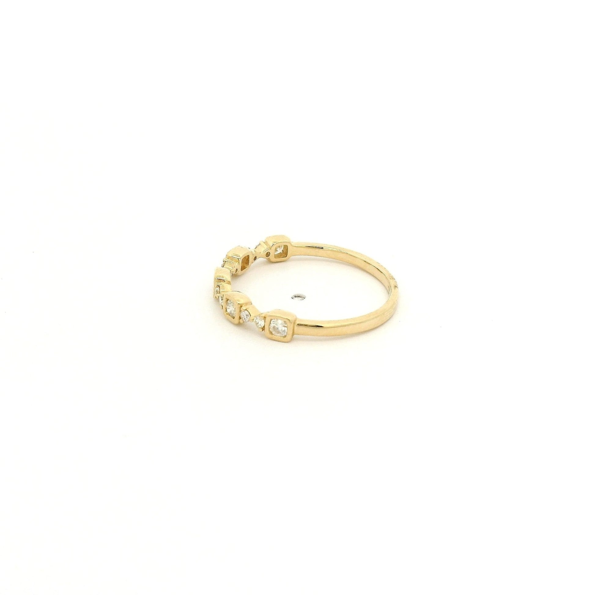 Cushion Bezel Round Cut Diamond Band - Forever Rox Fine Jewelry