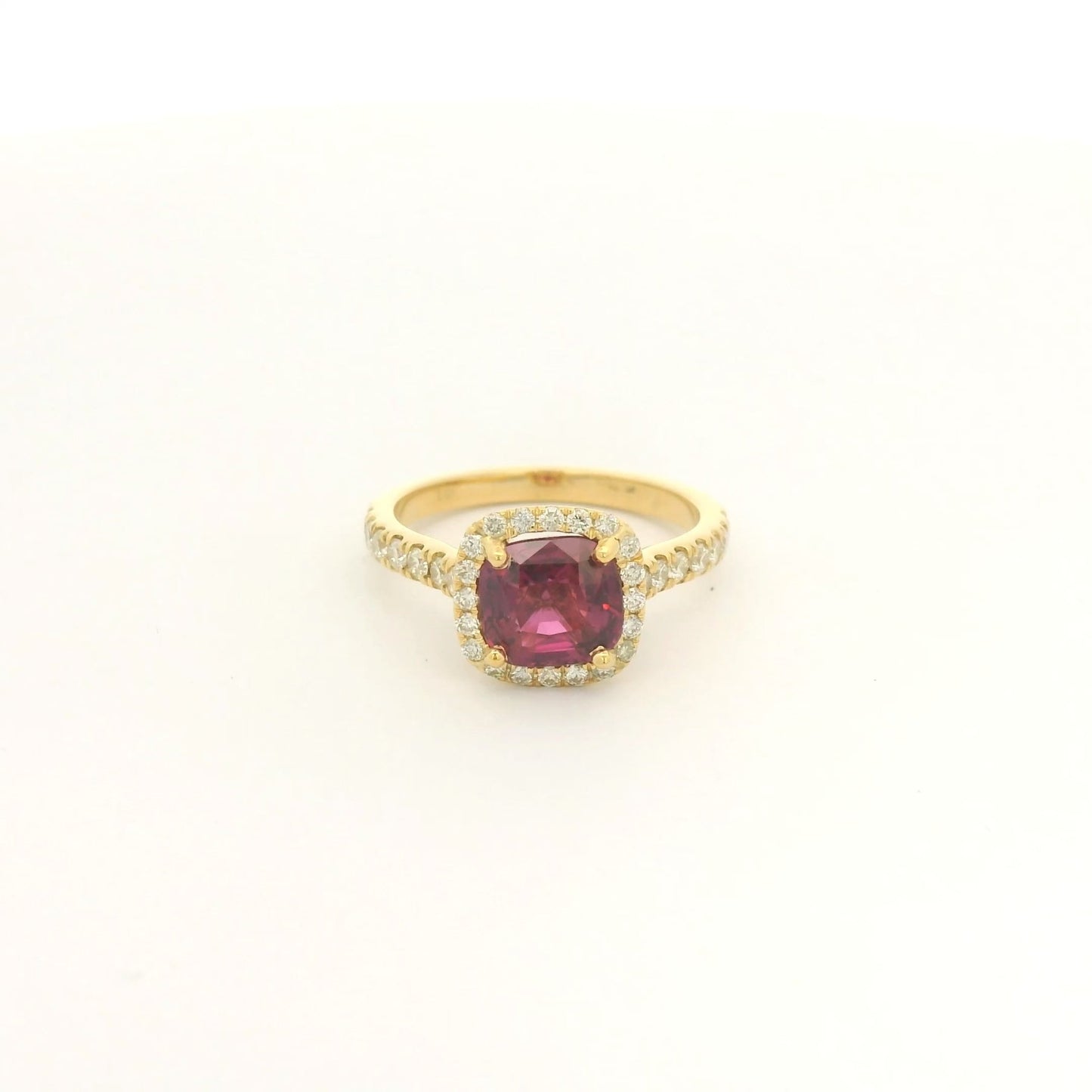 Cushion Cut Certfied No Heat Ruby & Diamond Ring - Forever Rox Fine Jewelry