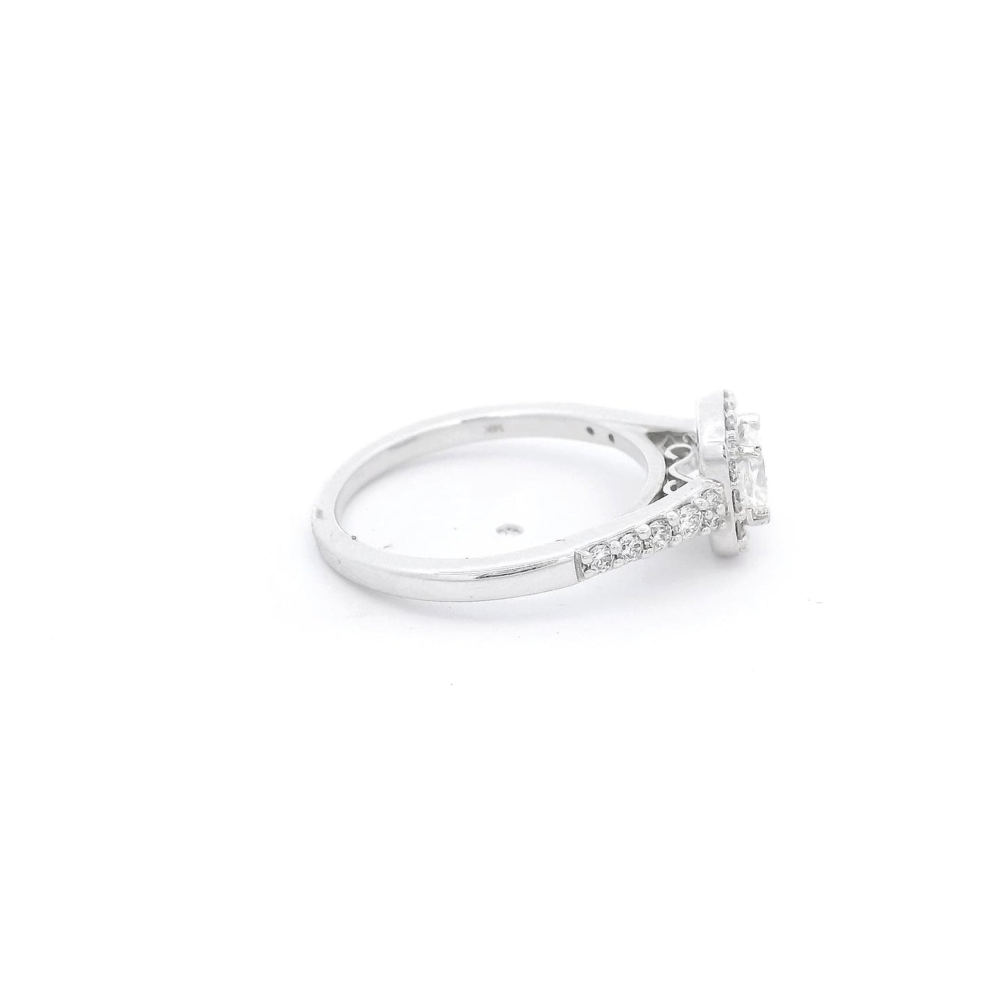 Cushion Cut Diamond Bridal Ring With Diamonds Down Shank - Forever Rox Fine Jewelry