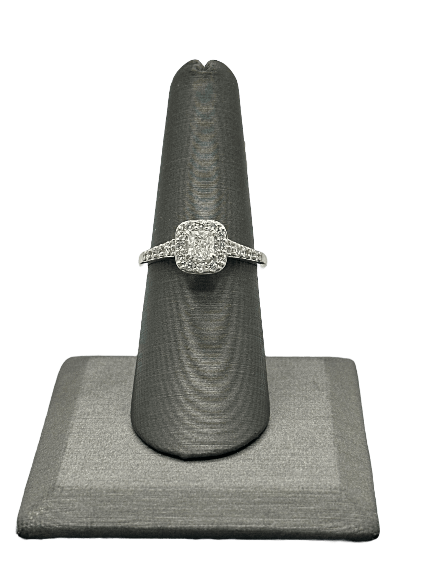 Cushion Cut Diamond Bridal Ring With Diamonds Down Shank - Forever Rox