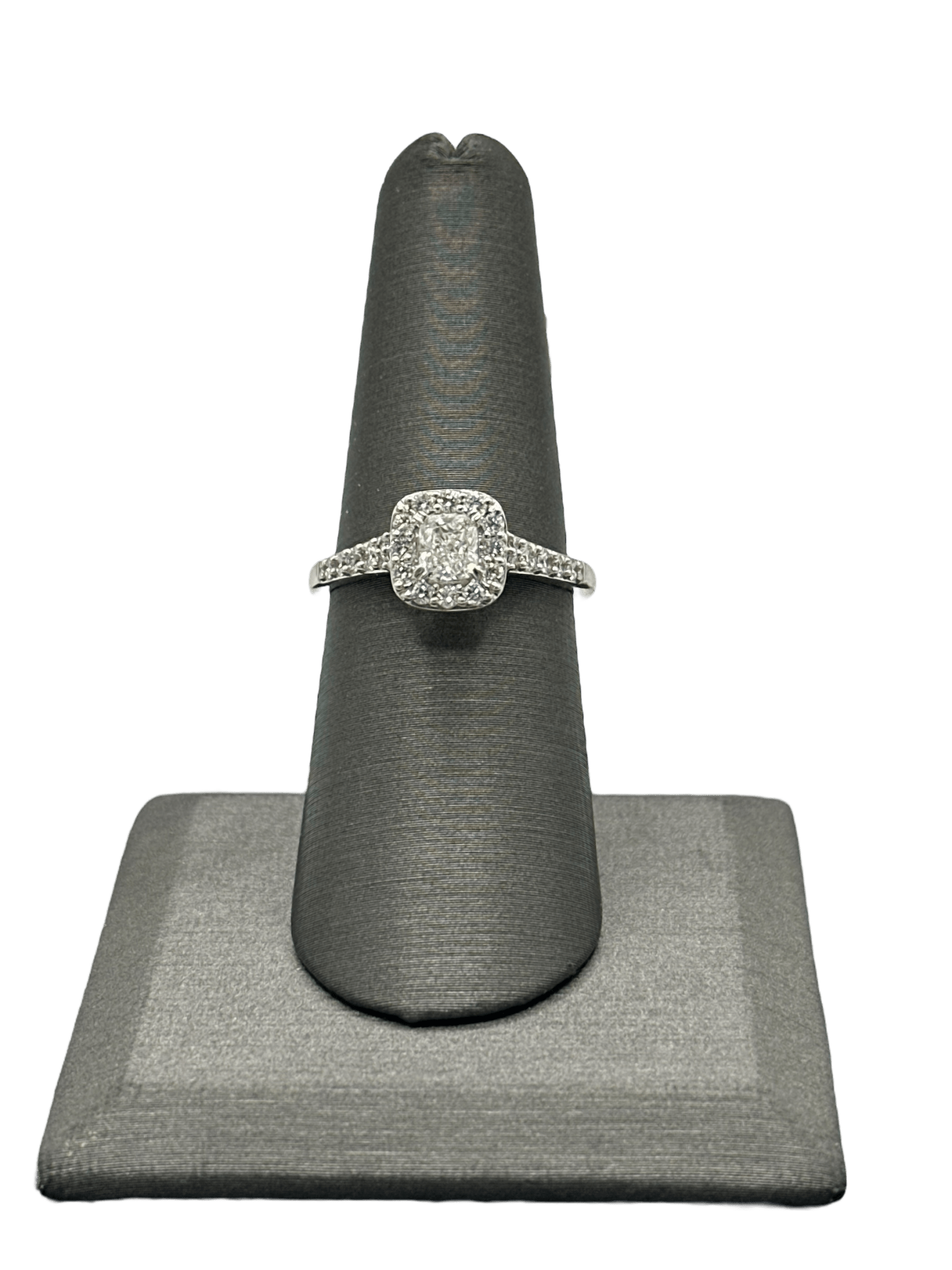 Cushion Cut Diamond Bridal Ring With Diamonds Down Shank - Forever Rox