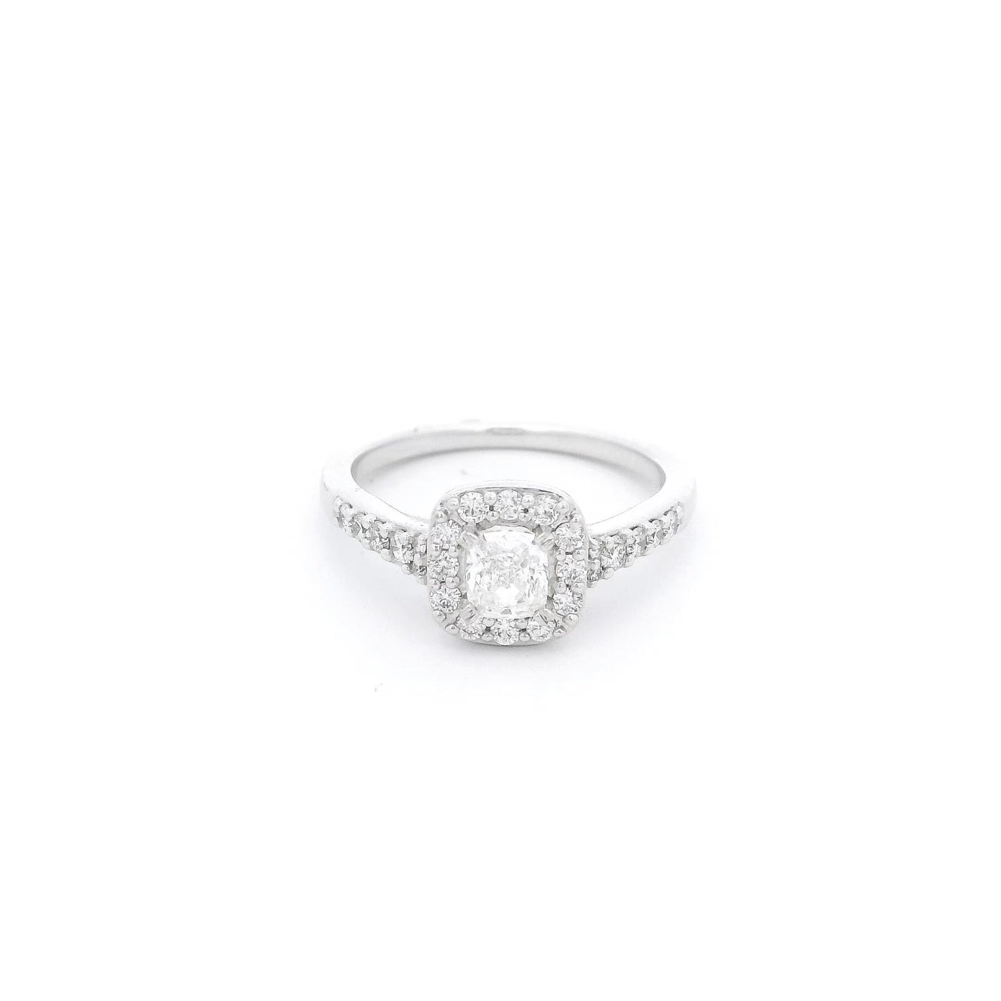 Cushion Cut Diamond Bridal Ring With Diamonds Down Shank - Forever Rox Fine Jewelry