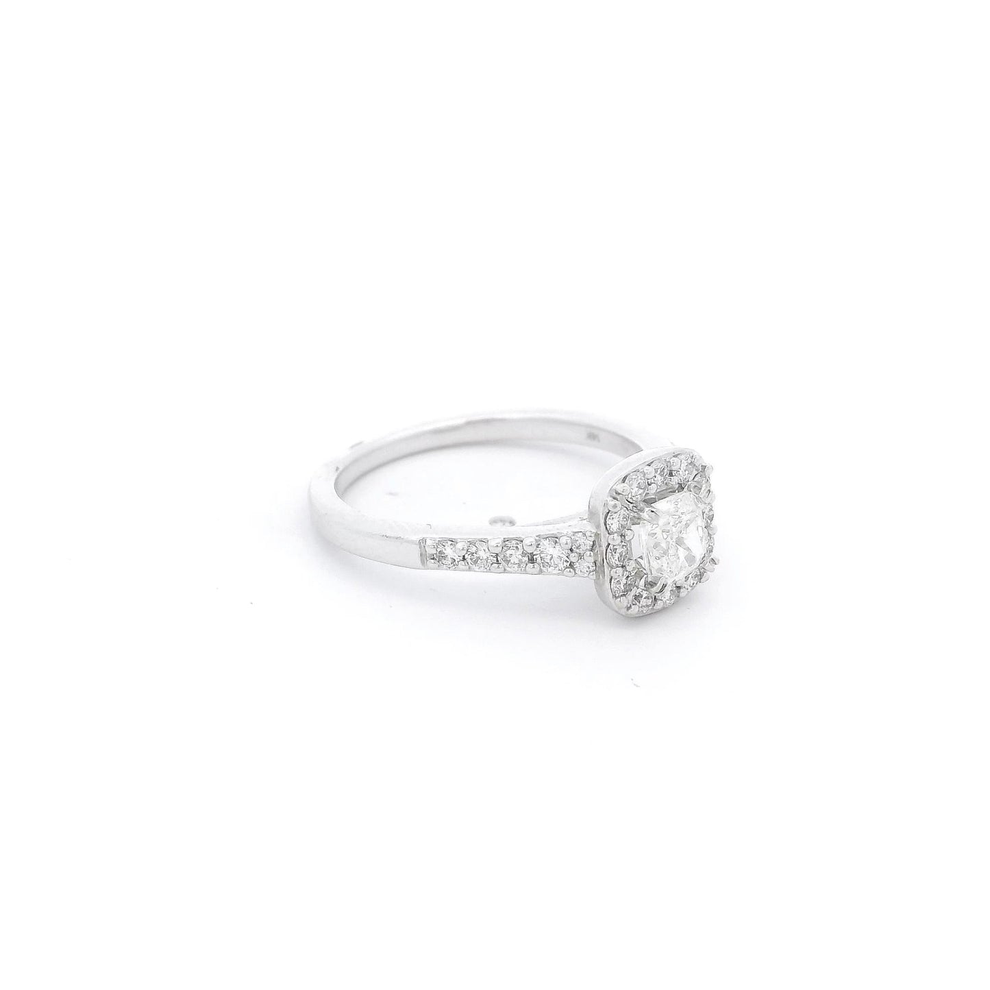 Cushion Cut Diamond Bridal Ring With Diamonds Down Shank - Forever Rox Fine Jewelry