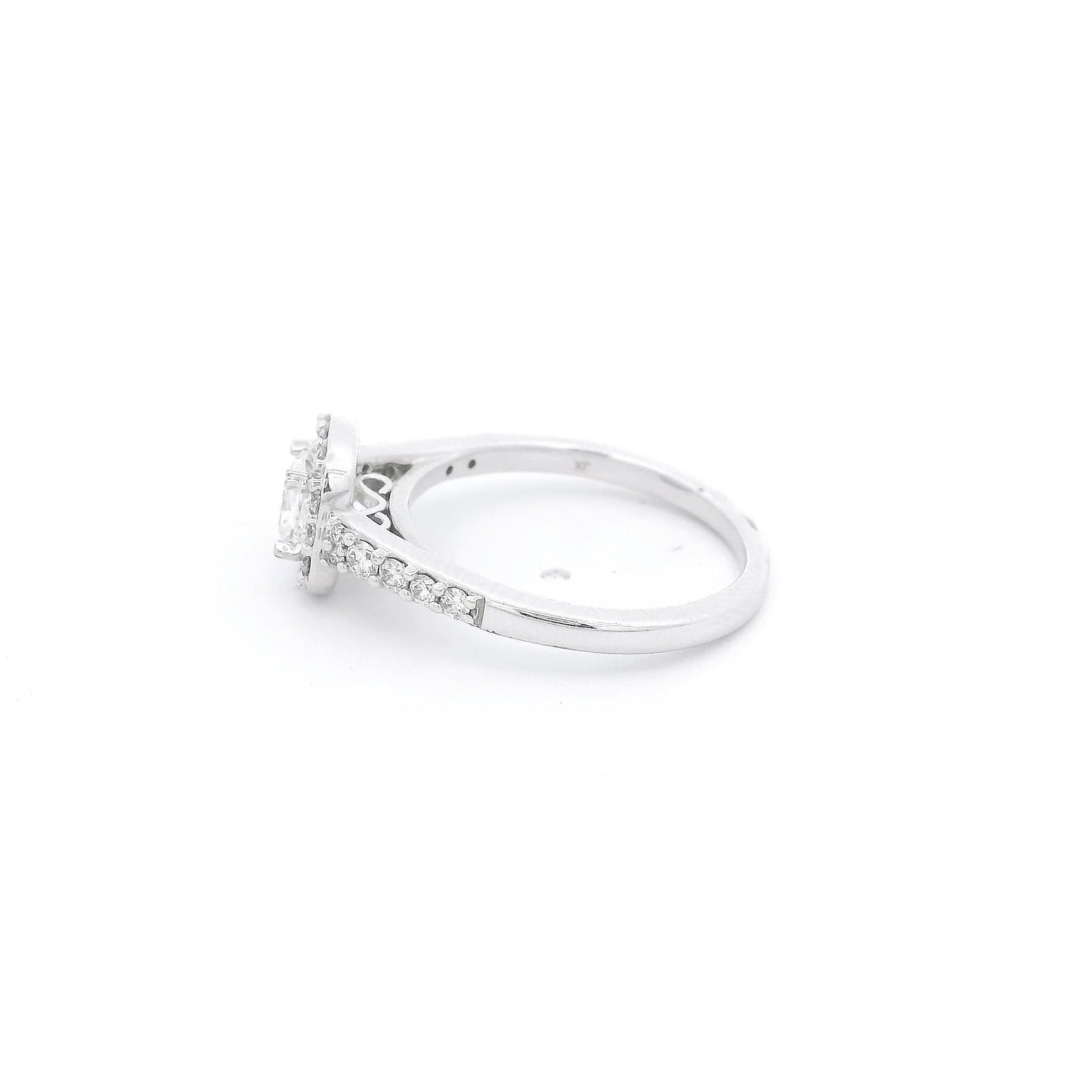 Cushion Cut Diamond Bridal Ring With Diamonds Down Shank - Forever Rox Fine Jewelry