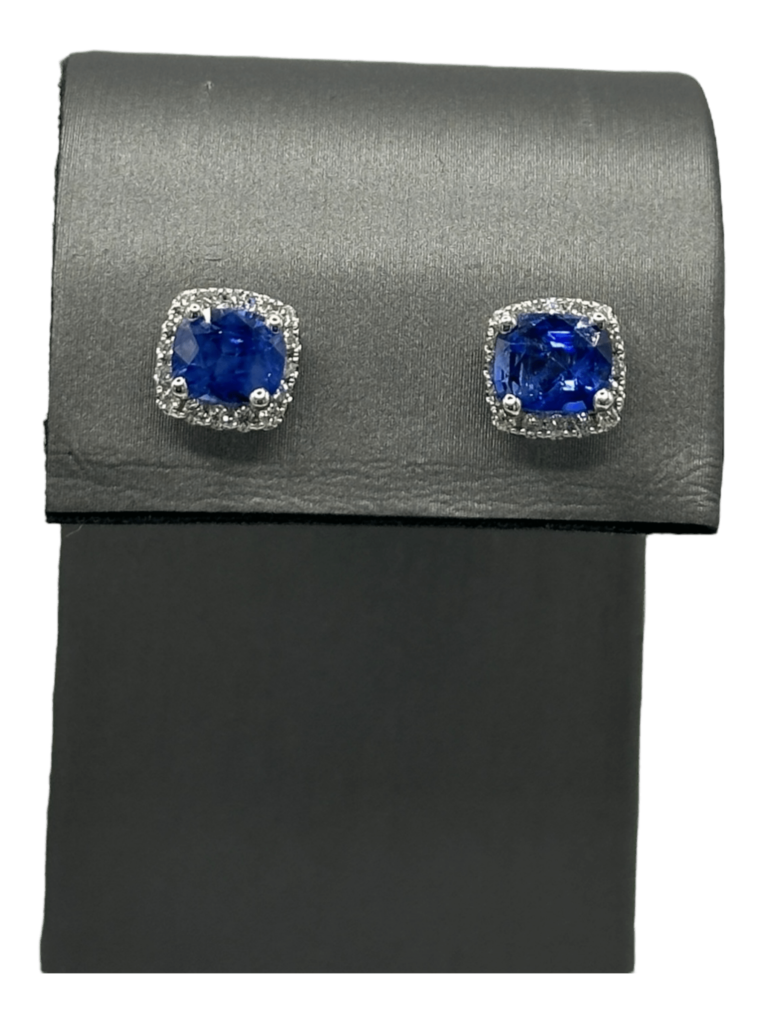 Cushion Cut Sapphire & Diamond Studs - Forever Rox