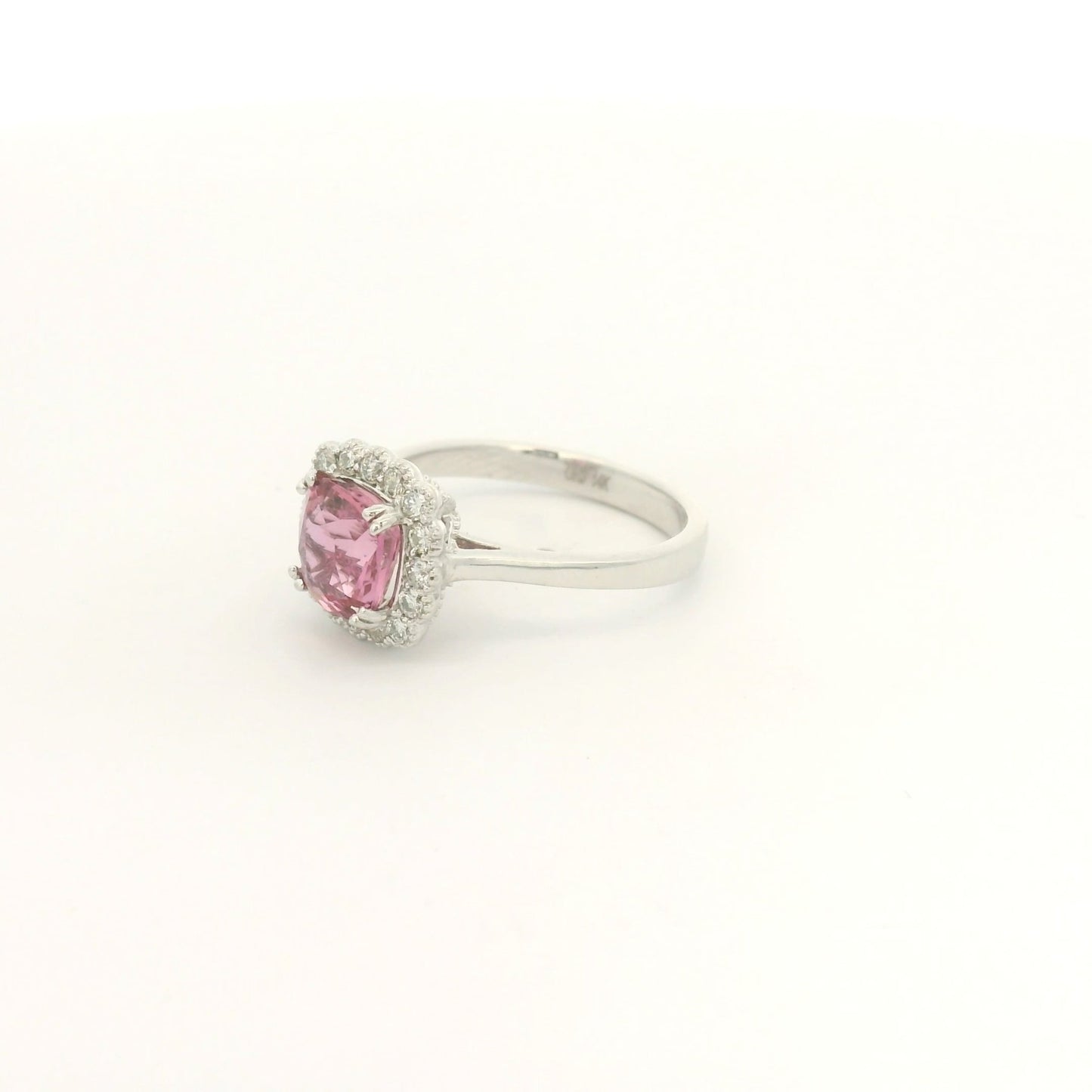 Cushion Padparadscha Sapphire & DIamond Ring - Forever Rox Fine Jewelry