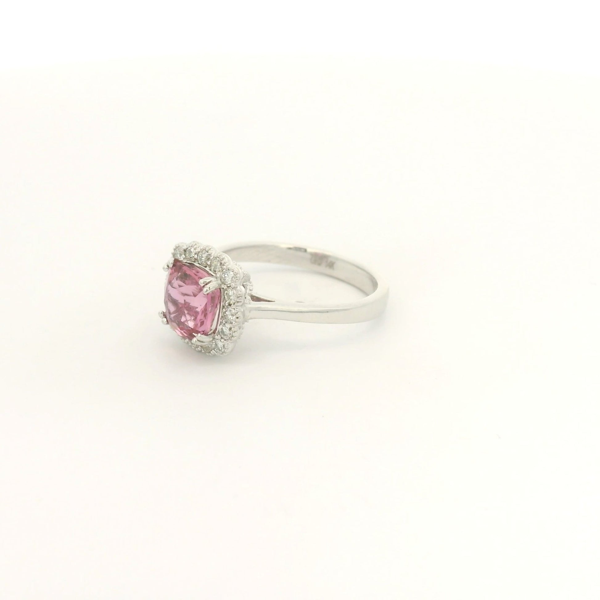 Cushion Padparadscha Sapphire & DIamond Ring - Forever Rox Fine Jewelry