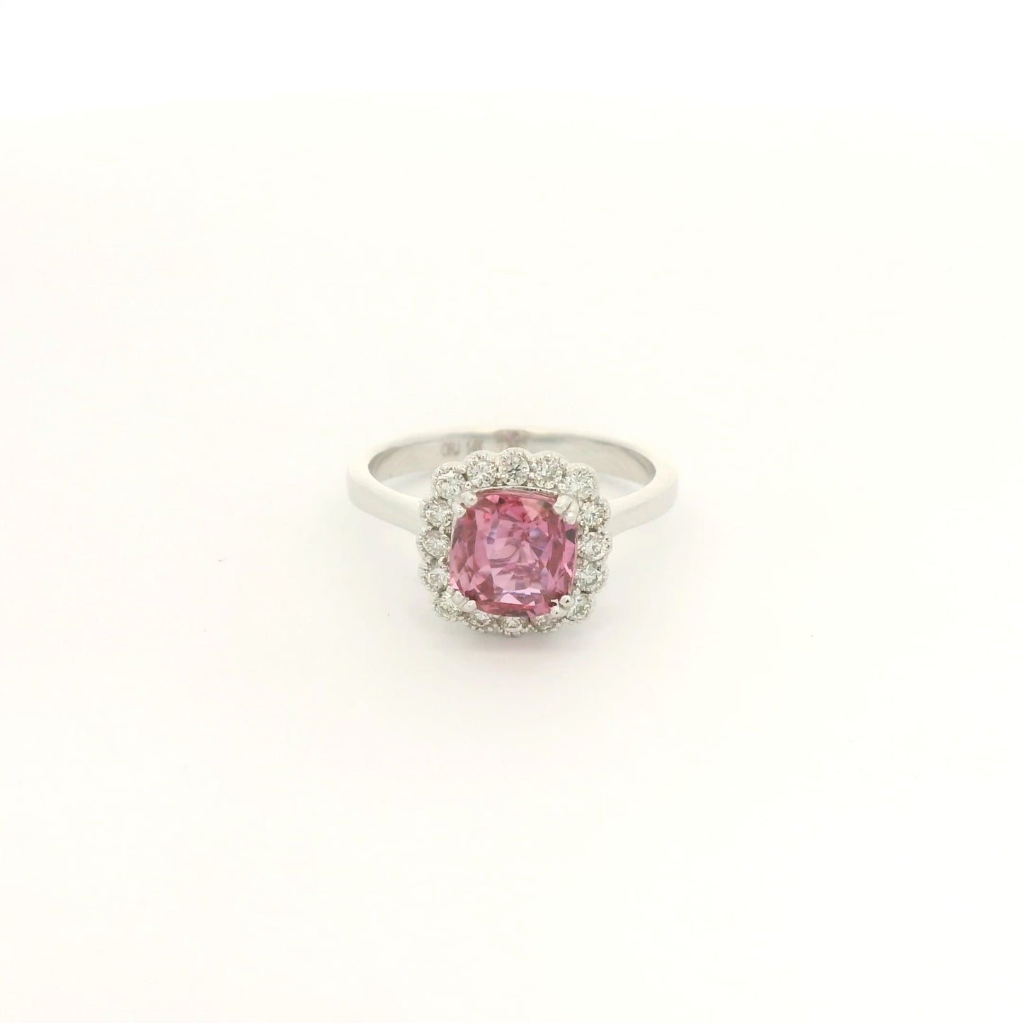 Cushion Padparadscha Sapphire & DIamond Ring - Forever Rox Fine Jewelry