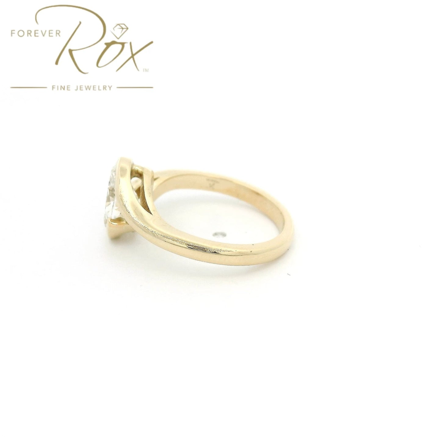 Custom 1.03ct I VS1 Oval Cut Diamond Crossover Bridal Ring - Forever Rox Fine Jewelry