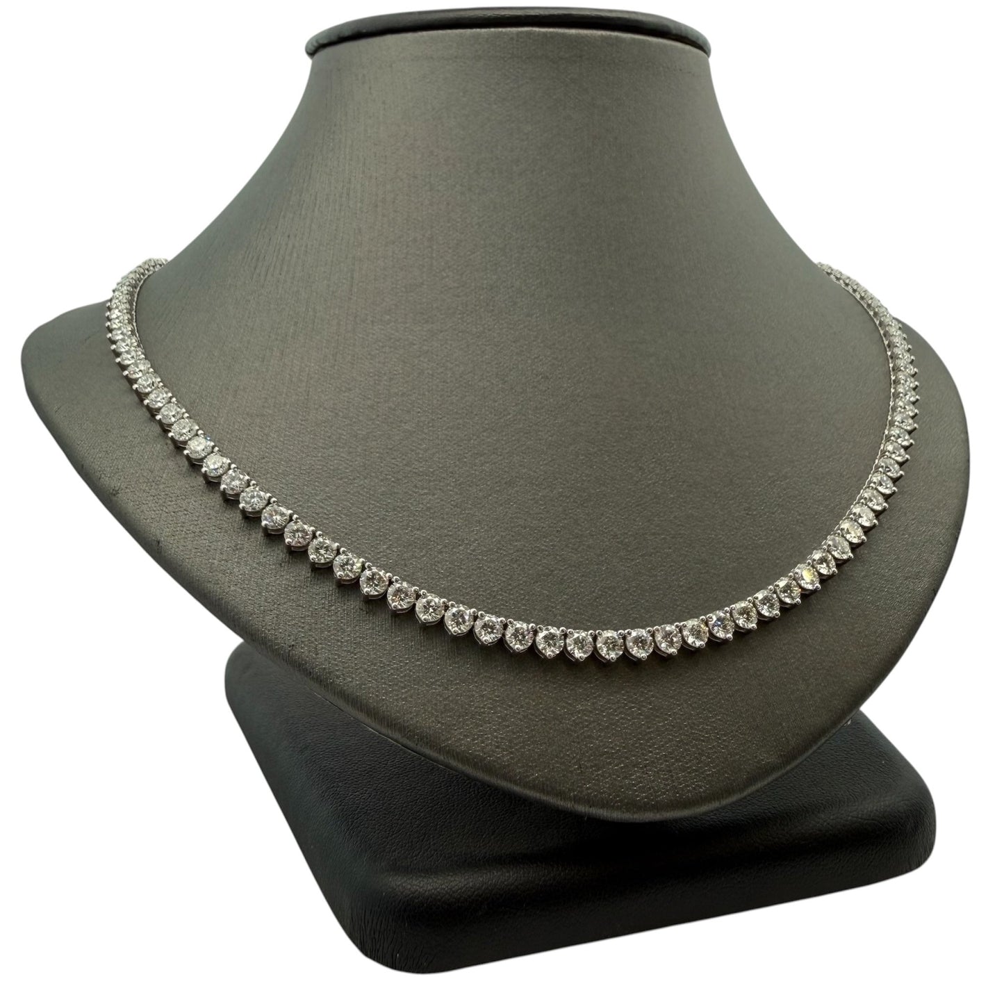 Custom 17" 18.29ctw Diamond Tennis Necklace - Forever Rox Fine Jewelry