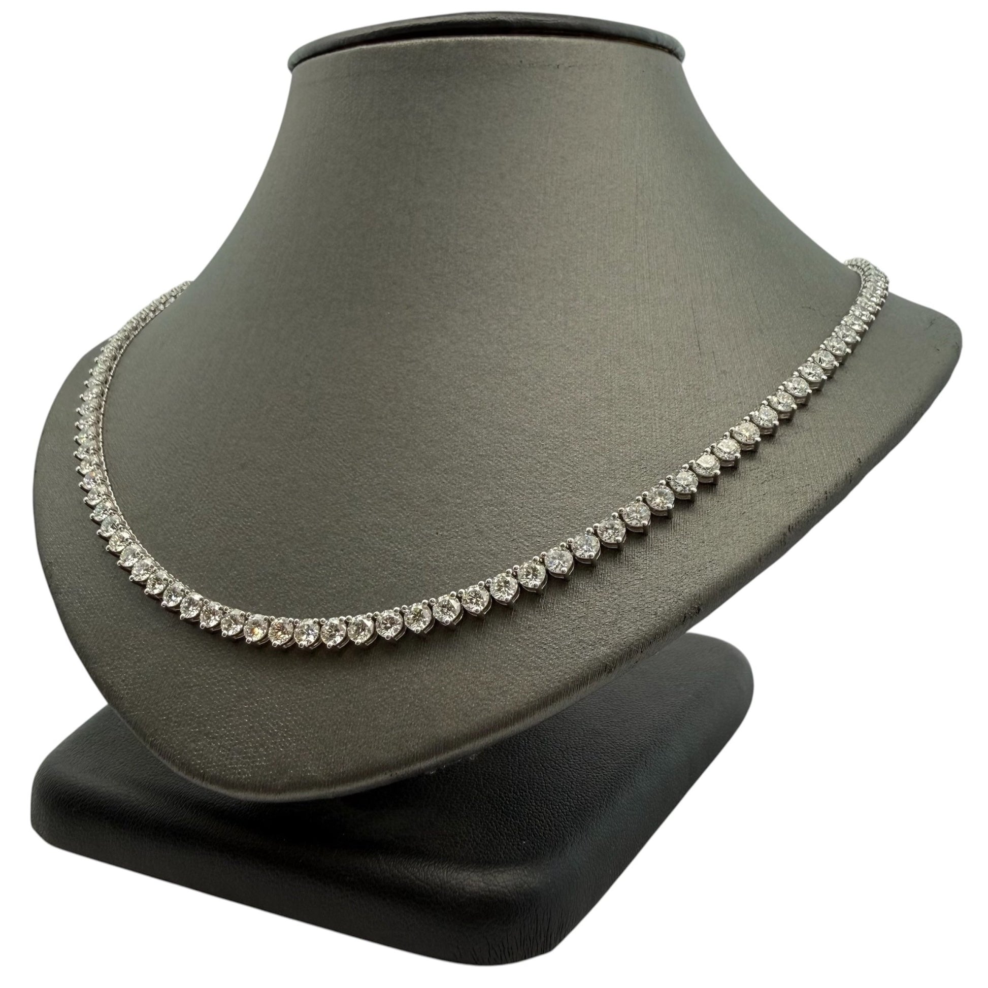 Custom 17" 18.29ctw Diamond Tennis Necklace - Forever Rox Fine Jewelry