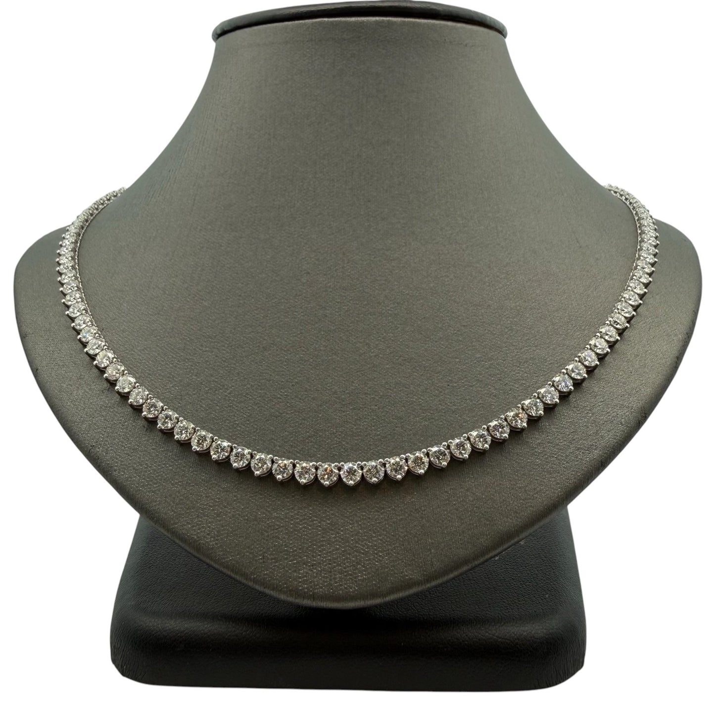 Custom 17" 18.29ctw Diamond Tennis Necklace - Forever Rox Fine Jewelry