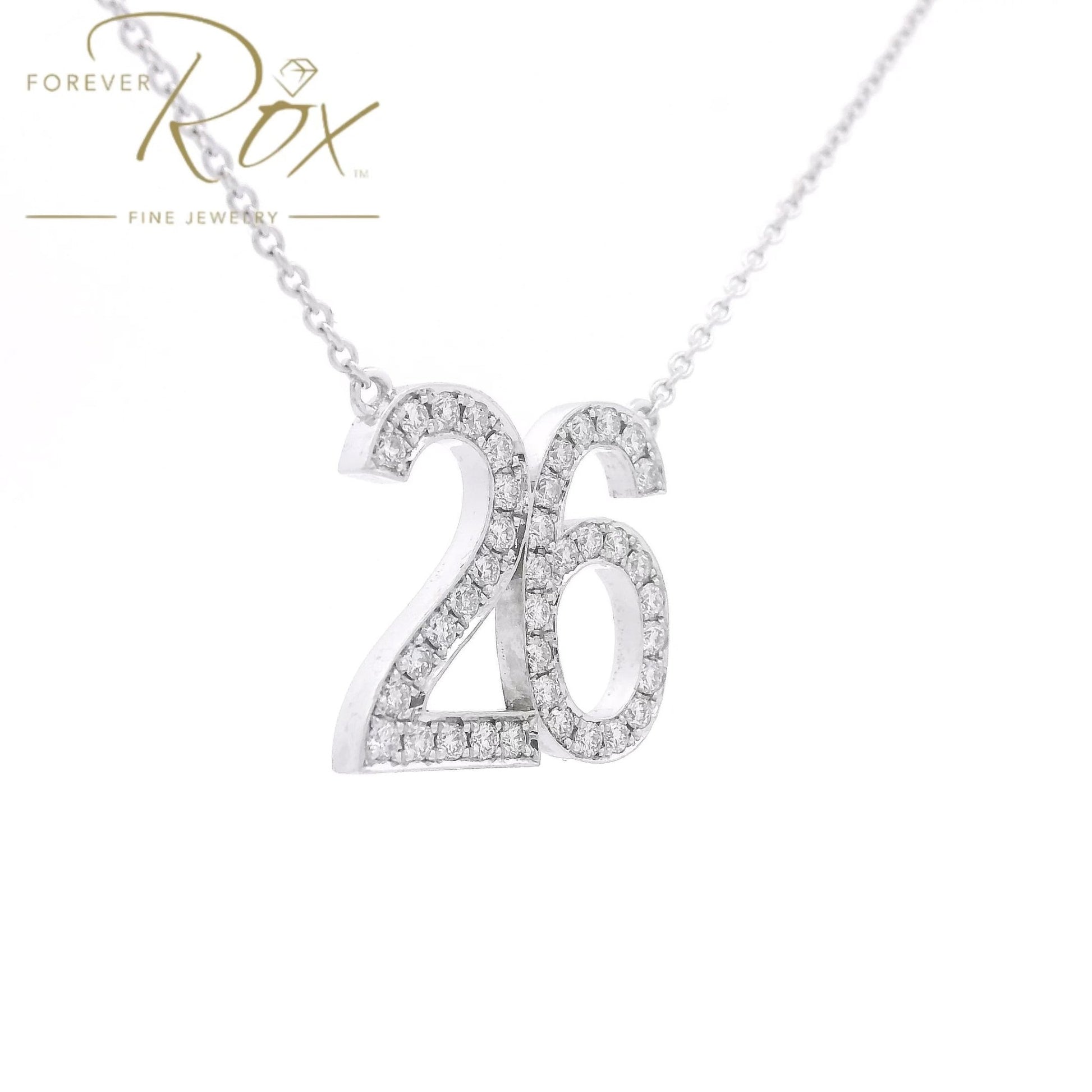 Custom 26 Number Diamond Pendant - Forever Rox