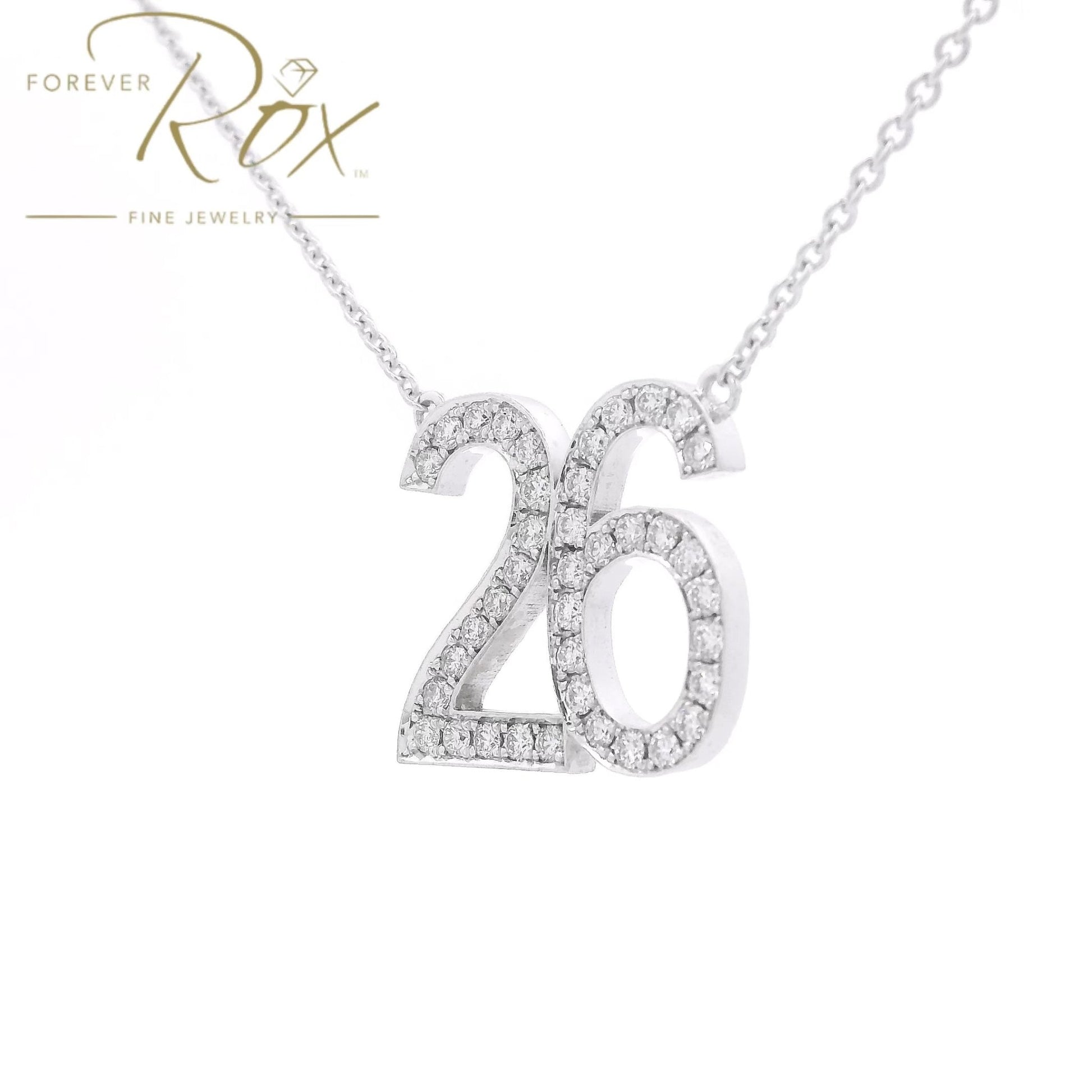 Custom 26 Number Diamond Pendant - Forever Rox